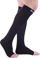 Vista 8 de Doc Miller Calcetines de compresión de dedos abiertos, 20-30 mmHg, mangas de compresión sin dedos para piernas, medias altas hasta la rodilla