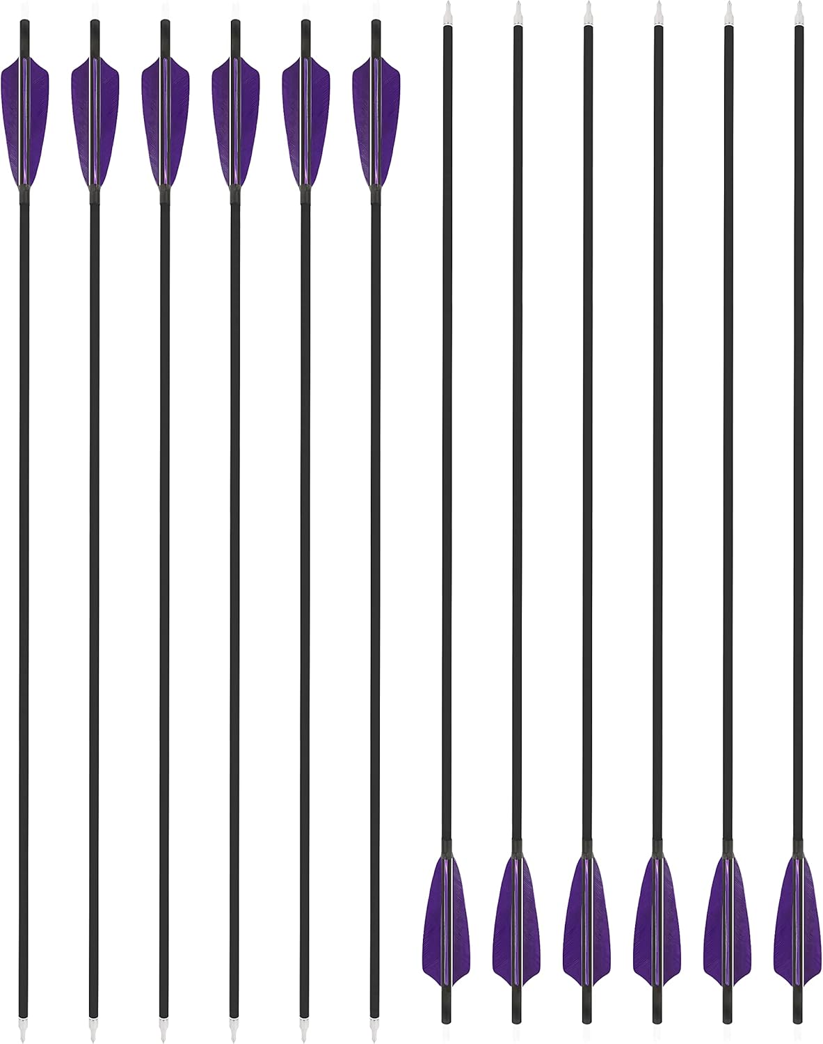 28/30/31 Inch Carbon Arrow Practice Hunting Arrow Spine 500 ID 6.2 4 Inch Turkey Feathers for Traditional Recurve Compound Bows