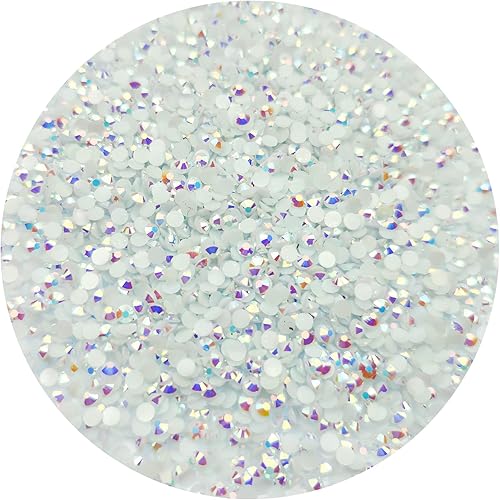 10000 diamantes de imitación de resina de 0.079 pulgadas con parte trasera plana, parte trasera plana, diamantes de imitación de resina de color AB