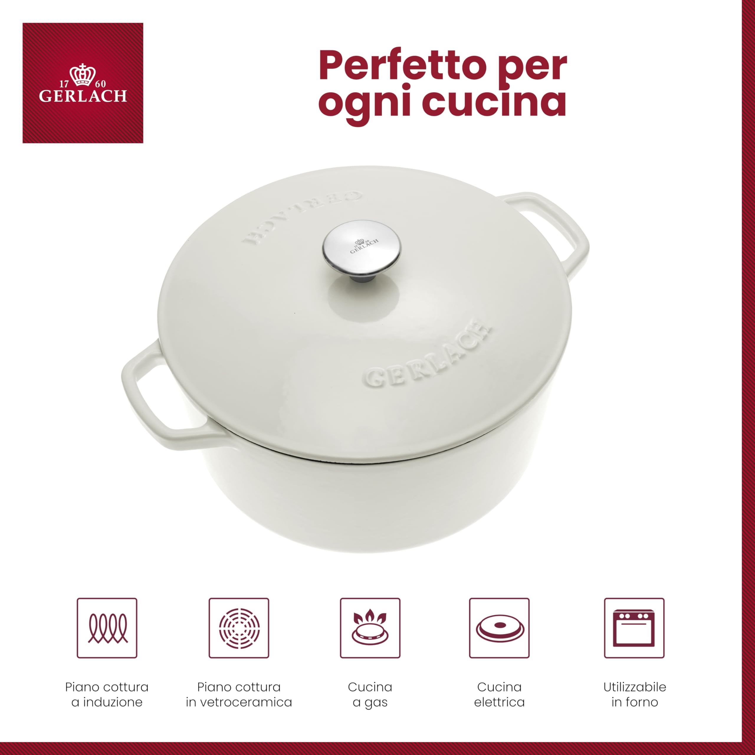 Gerlach NATUR IRON Pentola in ghisa da 5 litri