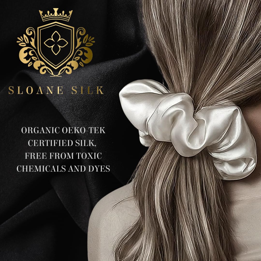 100% Pure Mulberry Silk Scrunchie, Luxury 6A Grade Real Silk Hair Tie, Anti-Frizz & Gentle on Hair, OEKO-TEX Certified - Image 4