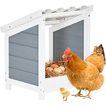 PETSFIT 1 Hole Chicken Nesting Box, PVC Waterproof Roof, Privacy Cover