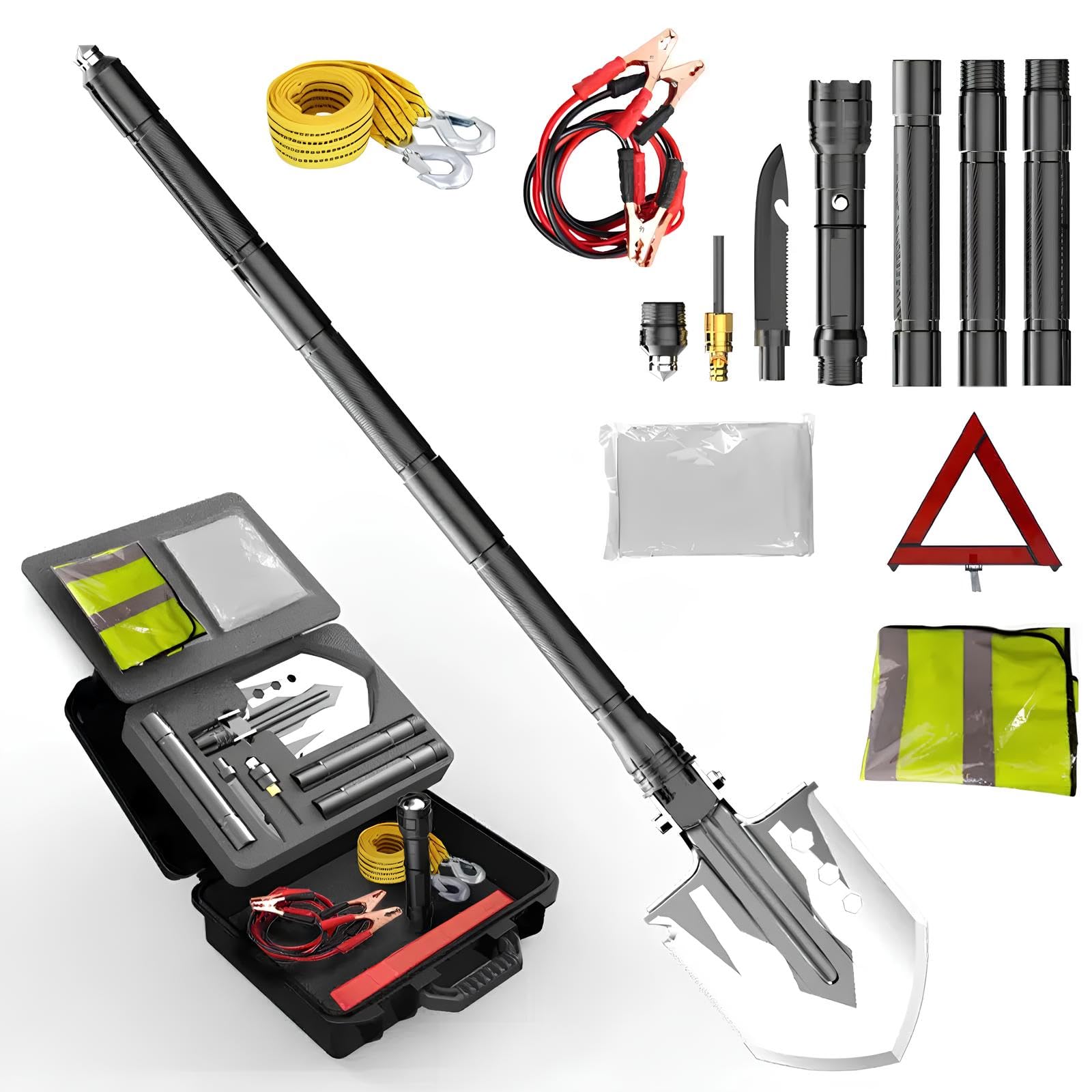 Kit di sopravvivenza multifunzione 10 in 1 - Kit di sopravvivenza compatto per campeggio, escursionismo, avventure all'aria aperta e situazioni di emergenza, ideale per auto, bushcraft e caccia