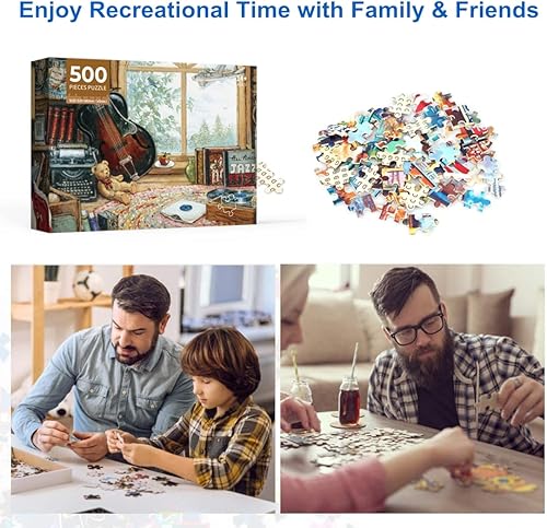 Miniatura 5 de Rompecabezas de 500 piezas para adultos, sala de arte de 20.5 x 15 pulgadas, 500 piezas grandes para niños y adultos, rompecabezas de Navidad, 500