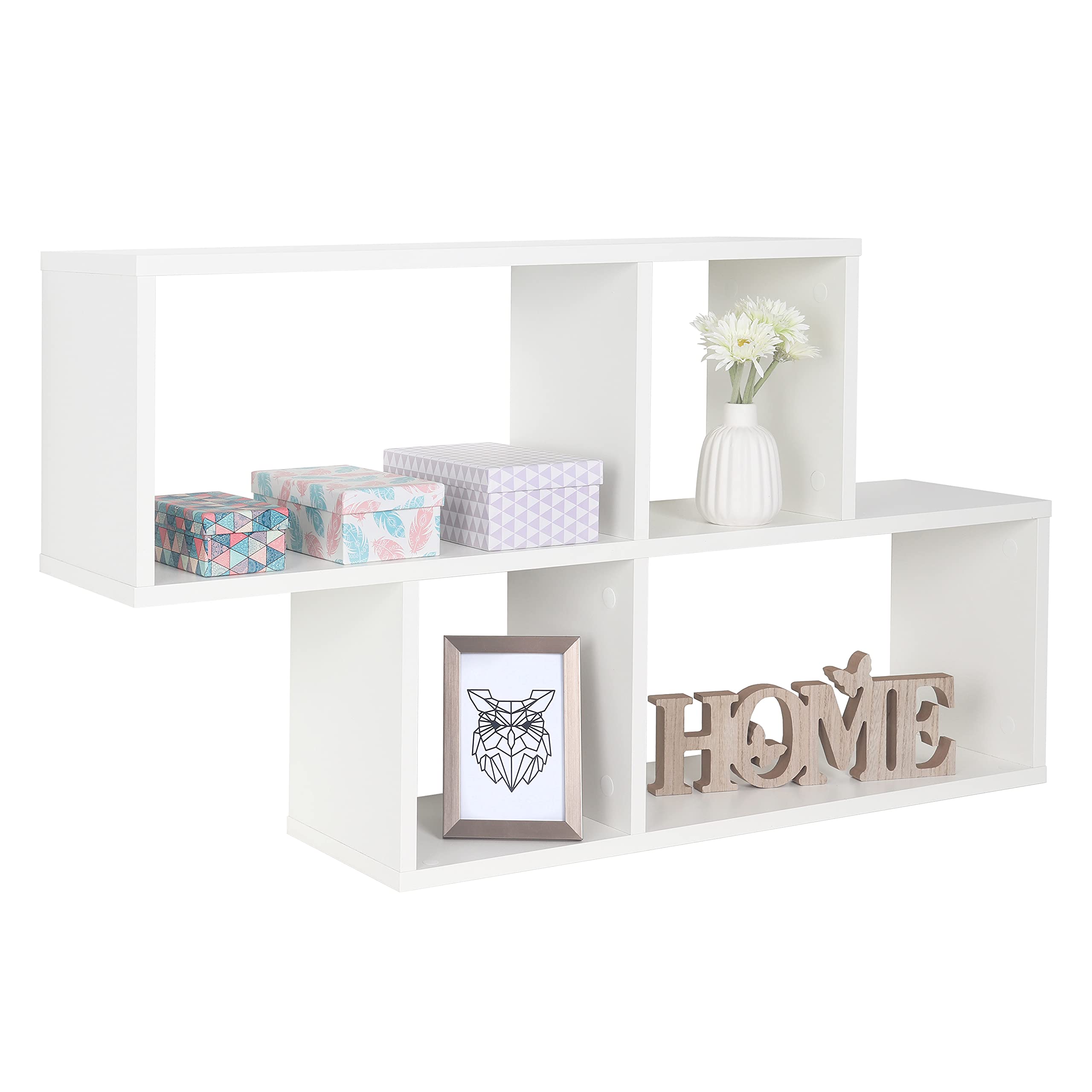 RICOO Estanteria Pared Blanca Mate 100 x 53 x 20 cm WM051-WM Estante Flotante Libreria almacenaje