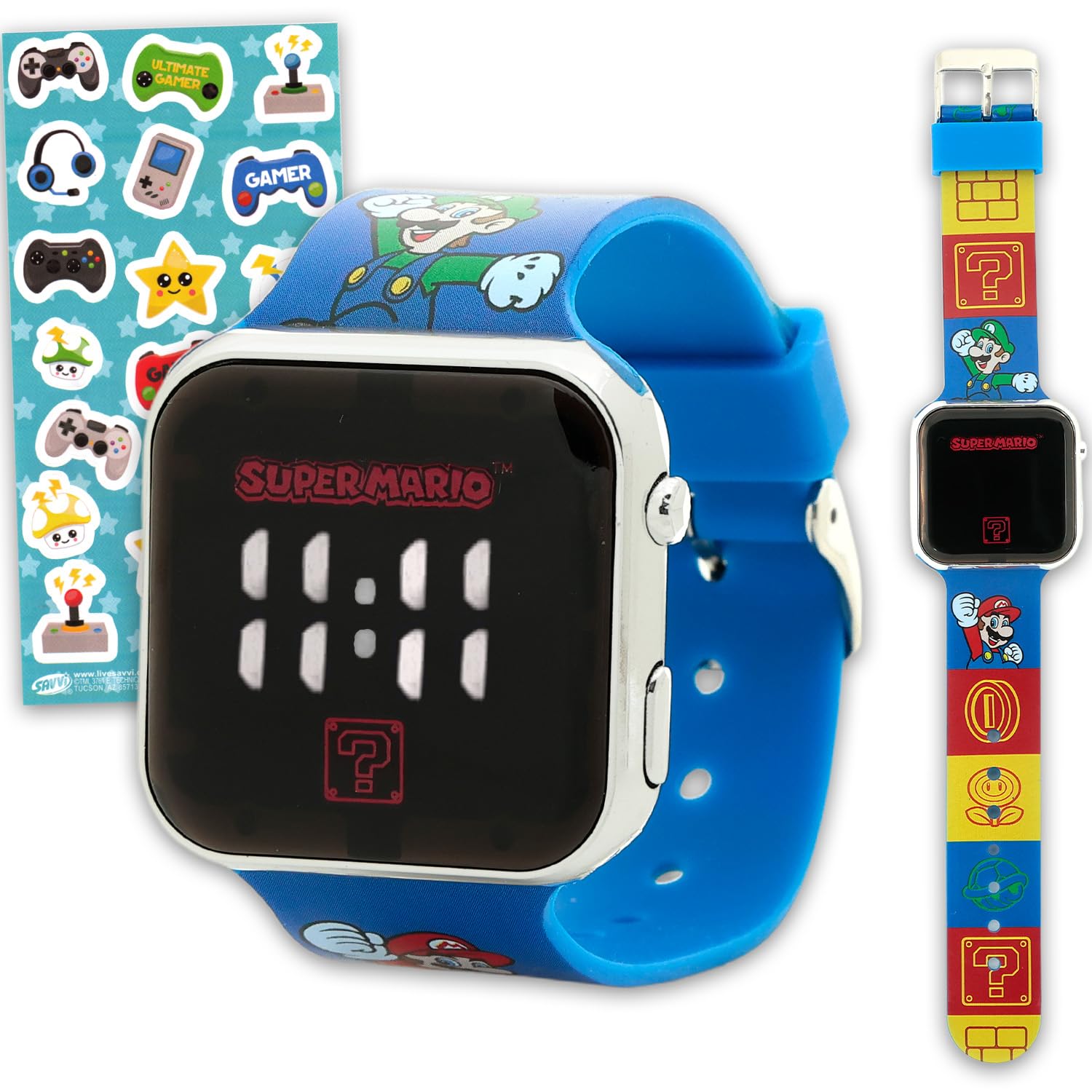 Amazon | 子供用スーパーマリオウォッチ - ストラップ付きステッカー