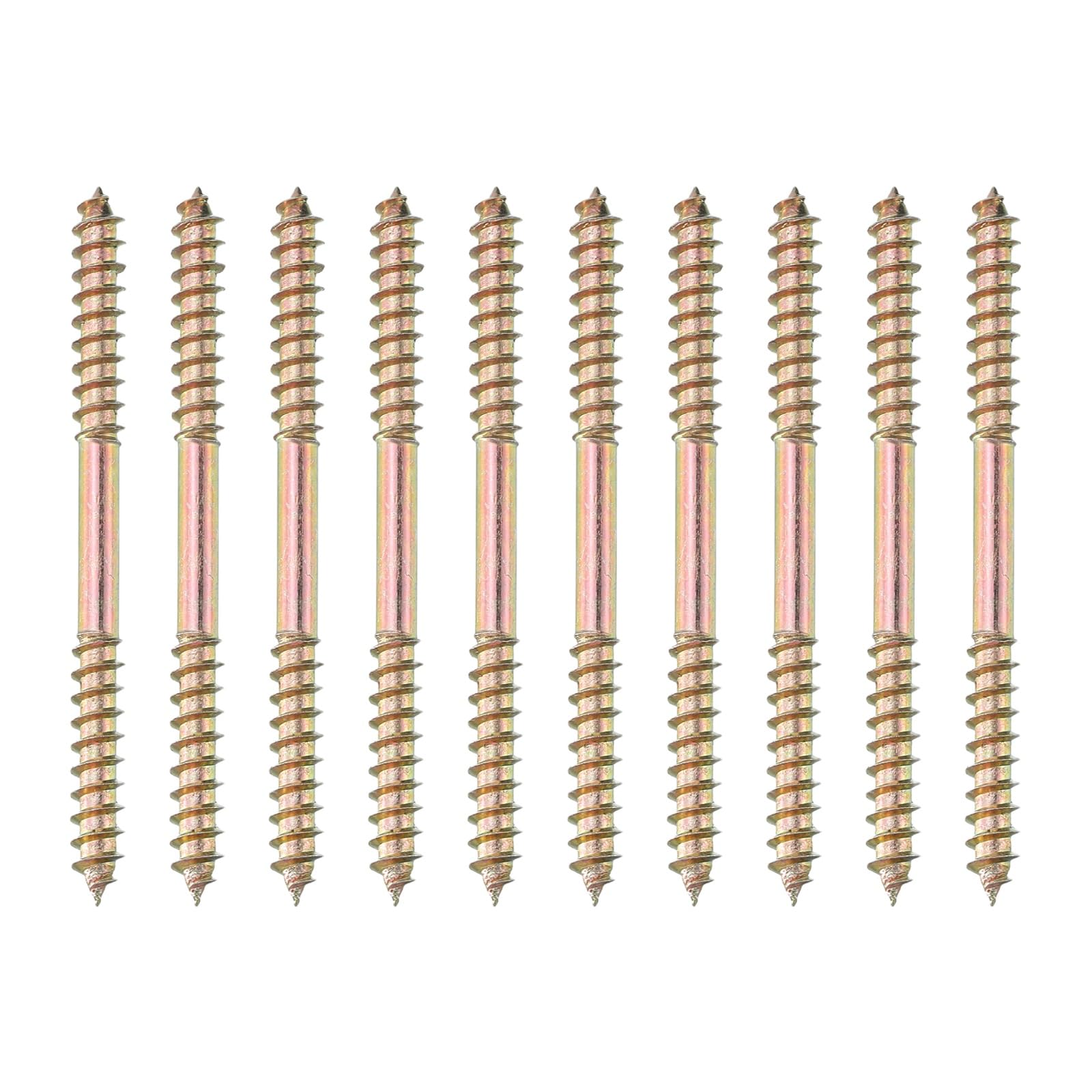 QUARKZMAN 10 Pz Viti Doppia Estremità, M5 x 65 mm Viti Portaquadri Acciaio Al Carbonio, Viti Autofilettanti Per Mobili Legno, Colore Zincato