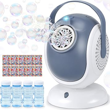Bubble Machine for Kids Automatic Bubble Blower 60 360 Auto Rotatable Bubble Machines for Parties Outdoor Bubble Machine Bubble Toys for Outdoor Wedding Birthday Party Gifts
