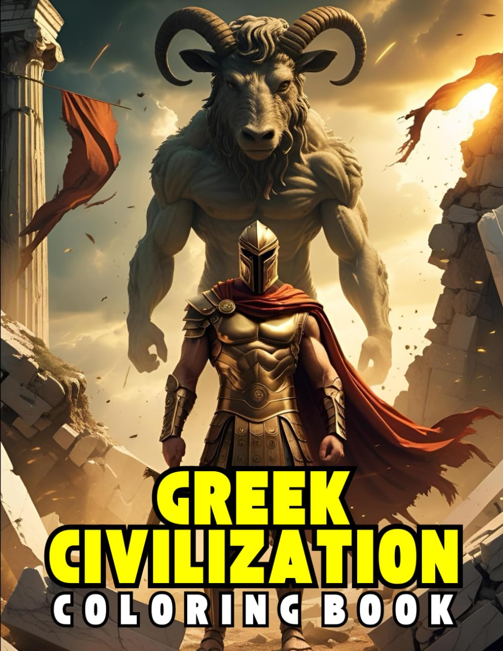Greek Civilization Coloring Book: Color the Glory of Ancient Greece Hoplites, Myths & Heroic Saints bold and easy for kids, adults and history Lovers