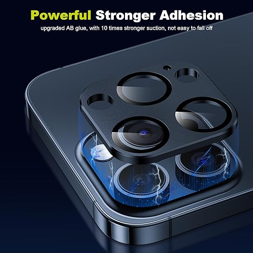 Miniatura 4 de WSKEN Protector de lente de cámara para iPhone 15 ProiPhone 15 Pro Max, aleación mate prueba inastillable Protector de pantalla de cámara de vidrio