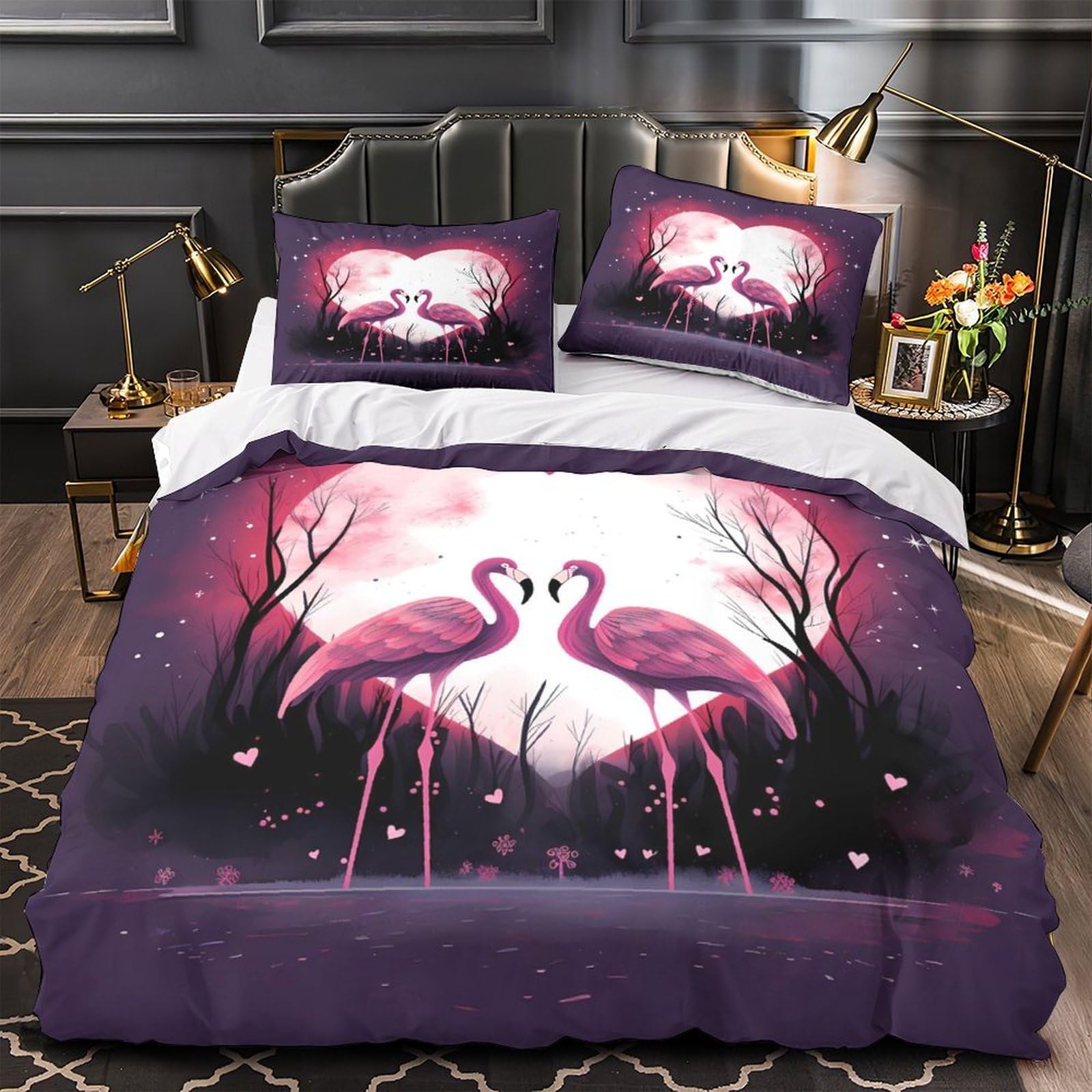 Parure de lit rock vintage pour ado : housse de couette king 220x240cm en microfibre