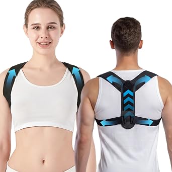 Back Brace Posture Corrector for Women Men,Adjustable Upper & Mid Back Straightener Posture Corrector,Breathable Lightweight for Shoulder Neck Clavicle Pain Relief