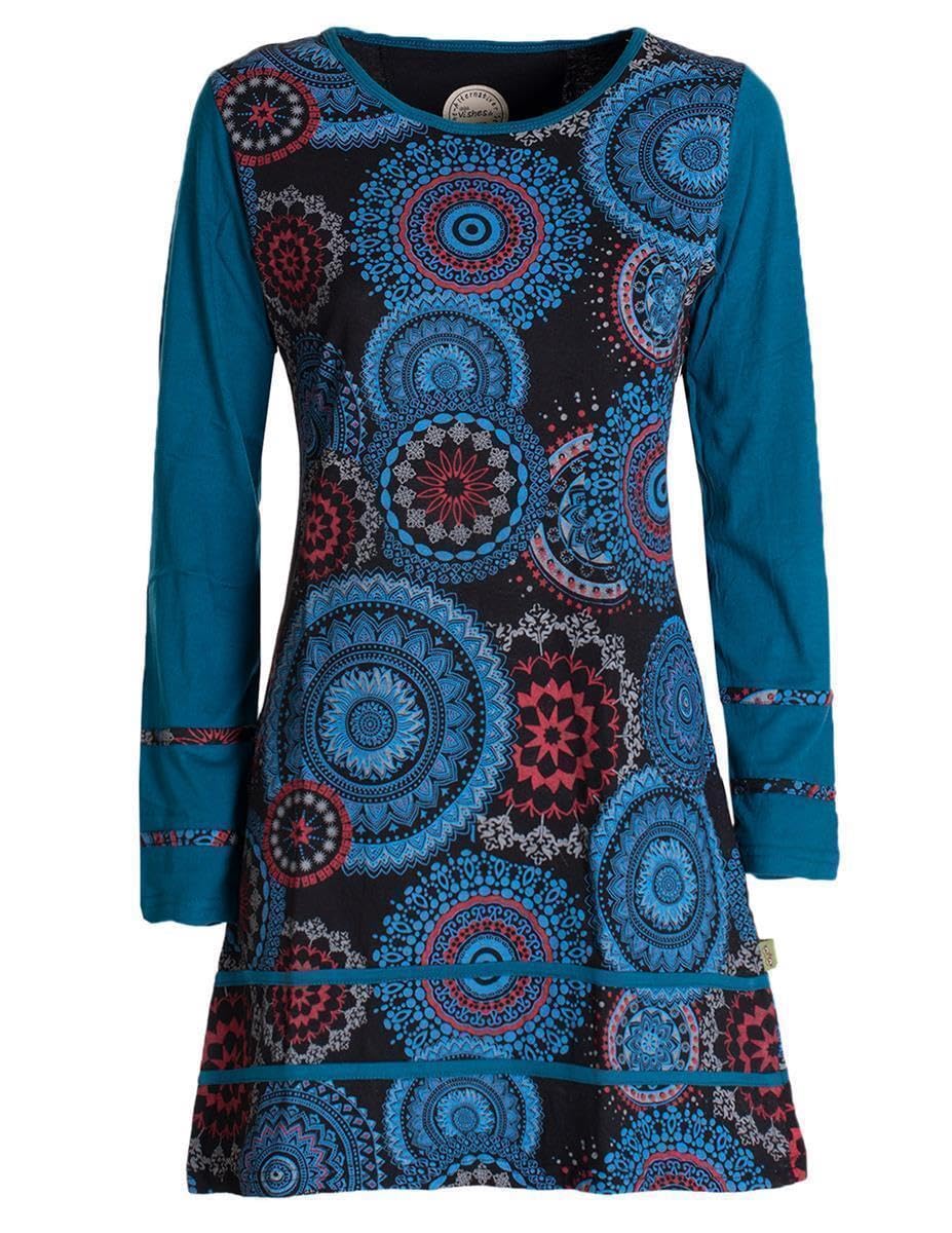 Vishes - Alternative Bekleidung - Damen Langarm Longshirt-Kleid Sweatkleid Shirt-Kleid Madalas schwarz 48