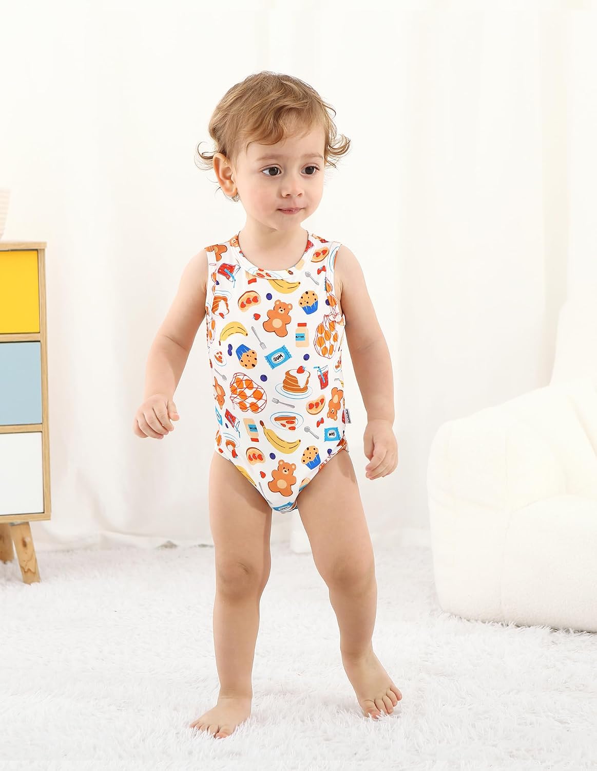 Baby Boy Girls Sleeveless Bodysuits Ultra Soft Tank Pajamas Infant Unisex Sleepwear