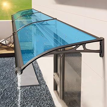 Awnings for Doors, Exterior Window Awnings with Aluminum Alloy Bracket, Easy to Install, Rain and Snow Proof, Polycarbonate Front Door Canopy, Front Door Patio Canopy
