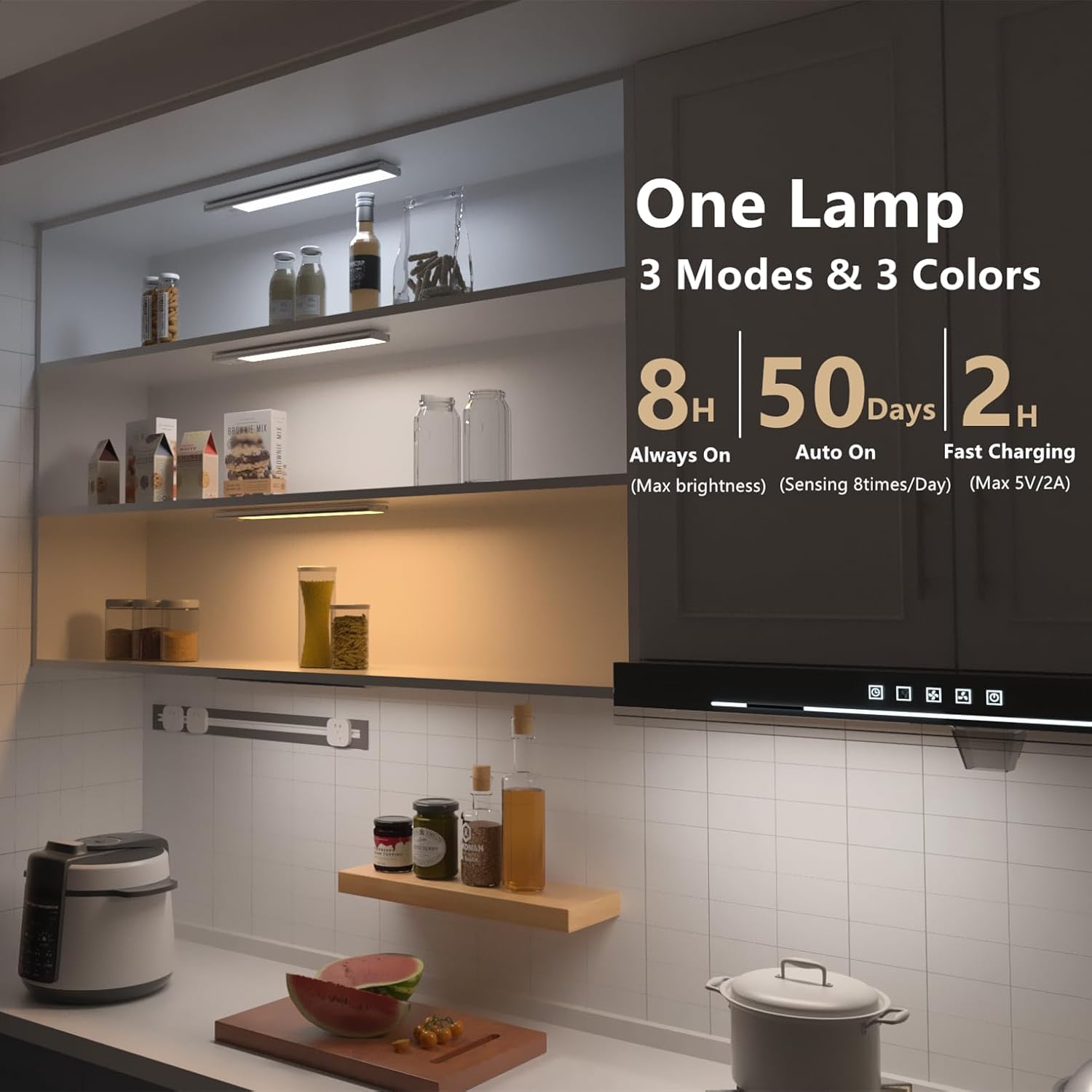 12inch Under Cabinet Lighting,54 LED Rechargeable Battery Operated Motion Sensor Light Indoor,Colors changable 6 Pack Dimmable Closet Lights,Cordless Under Counter Lights for Kitchen,Cupboard