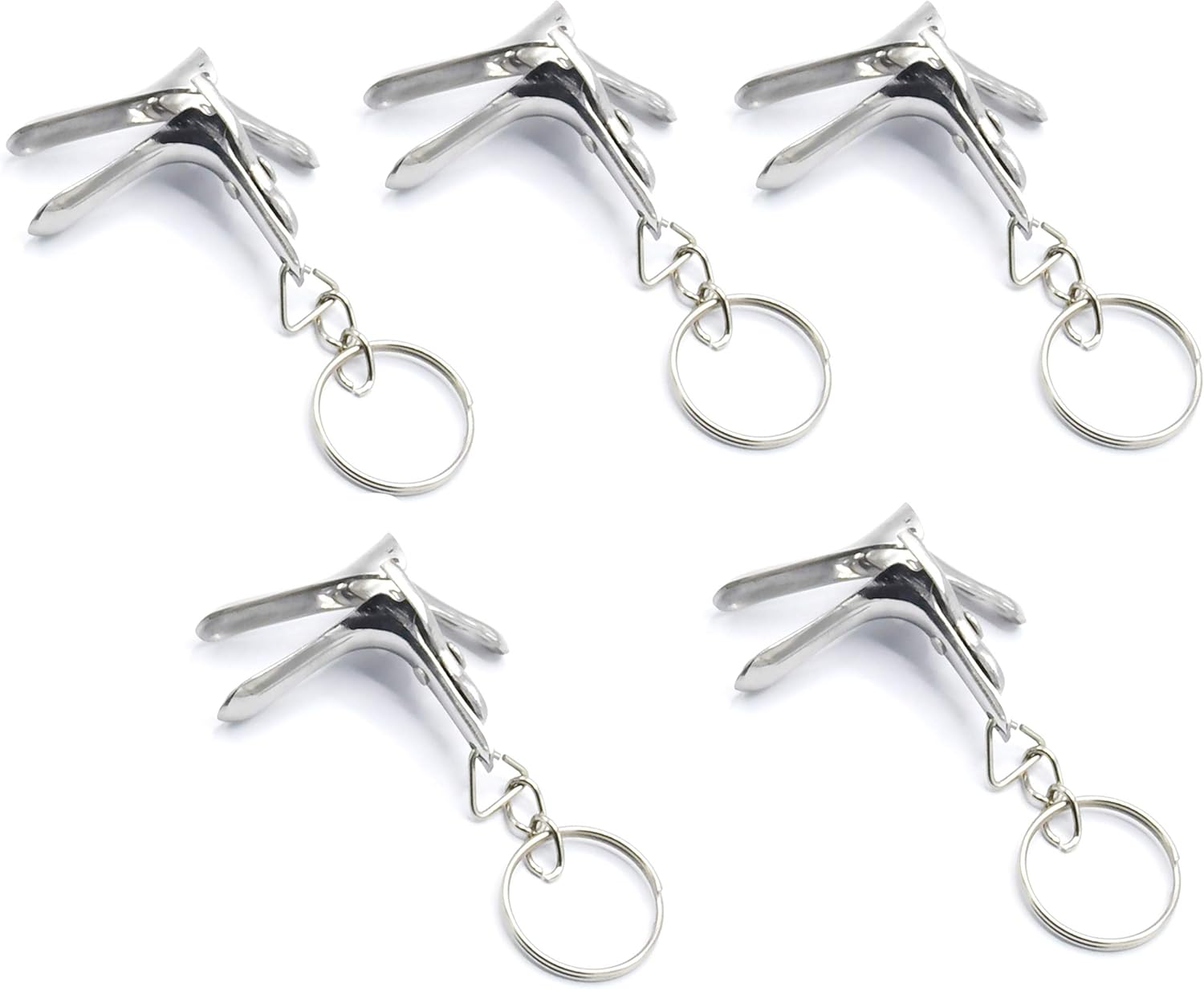 OdontoMed2011 Pack of 5 Pieces Speculum Keychain Stainless Steel Key Chain