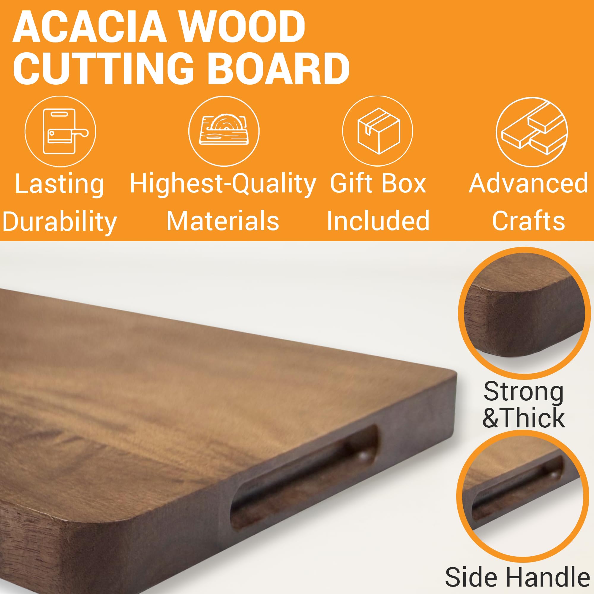 Tabla de cortar personalizada, tabla de cortar de madera con iniciales de monograma con caja de regalo, regalo perfecto para despedida de soltera, boda, inauguración de la casa, aniversario