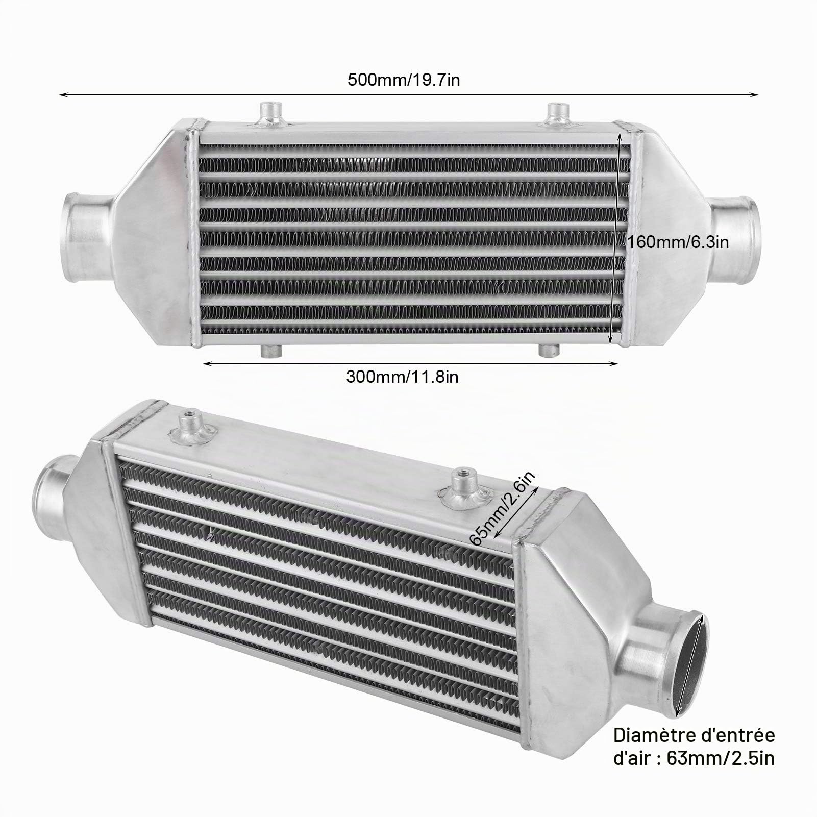 Turbo Intercooler avant montage 63mm entrée diamètre 300x160x65mm voiture modifié accessoire universel, Modification/rénovation