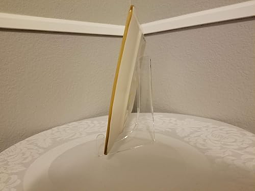 Miniatura 3 de Clear Choice Soporte de caballete acrílico de una sola curva de 4.5 pulgadas de alto y 316 de grosor  Caballete multiusos, platos planos, fotos,