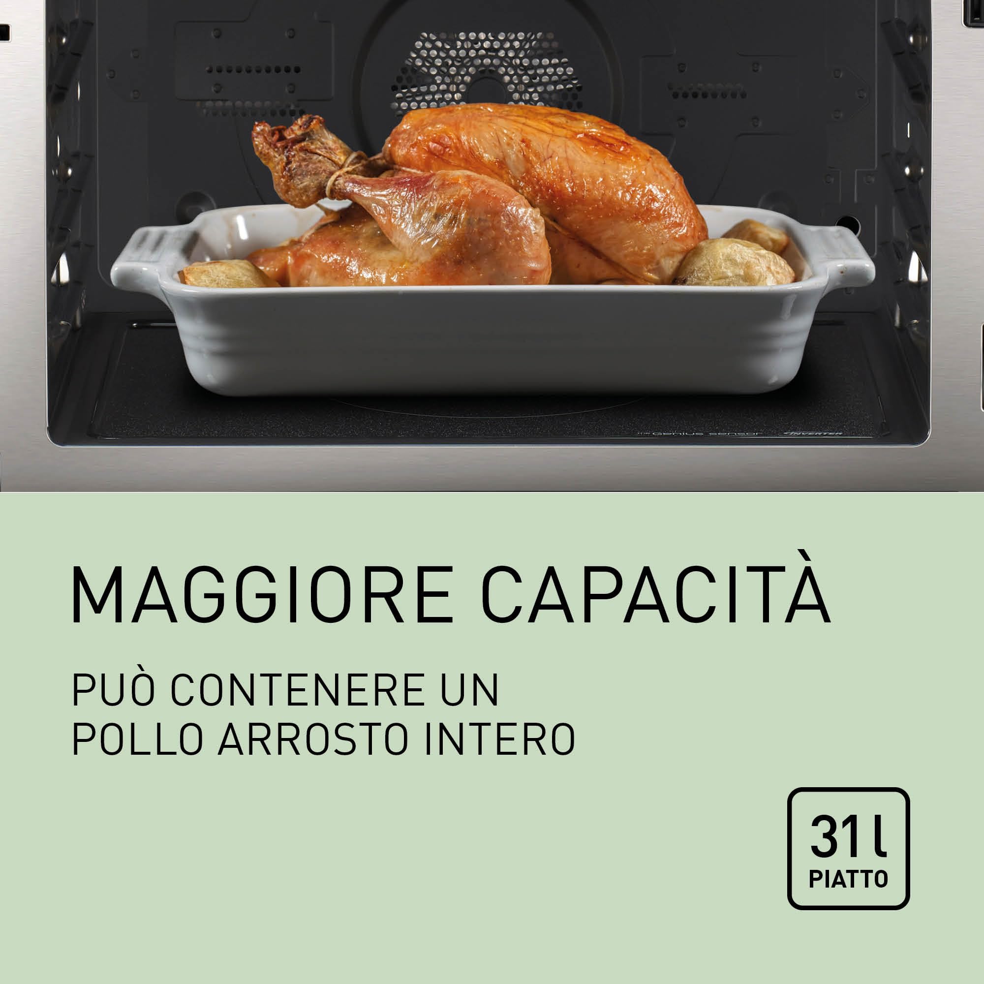 Panasonic NN-CS88LBEPG Forno Microonde 4-in-1 Combinazione Vapore e Grill, 31 Litri,1000W, Cottura a Doppio Livello, Sensore Genius, 36 Programmi Automatici, Design Compatto, Canna di fucile
