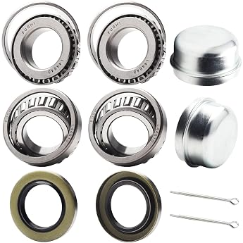 Set of 2 suitable for 1 inch axle trailer wheel hub bearings, L44643/L44610, 1.000 inch ID, 1.980 inch OD, 0.580 inch width, 