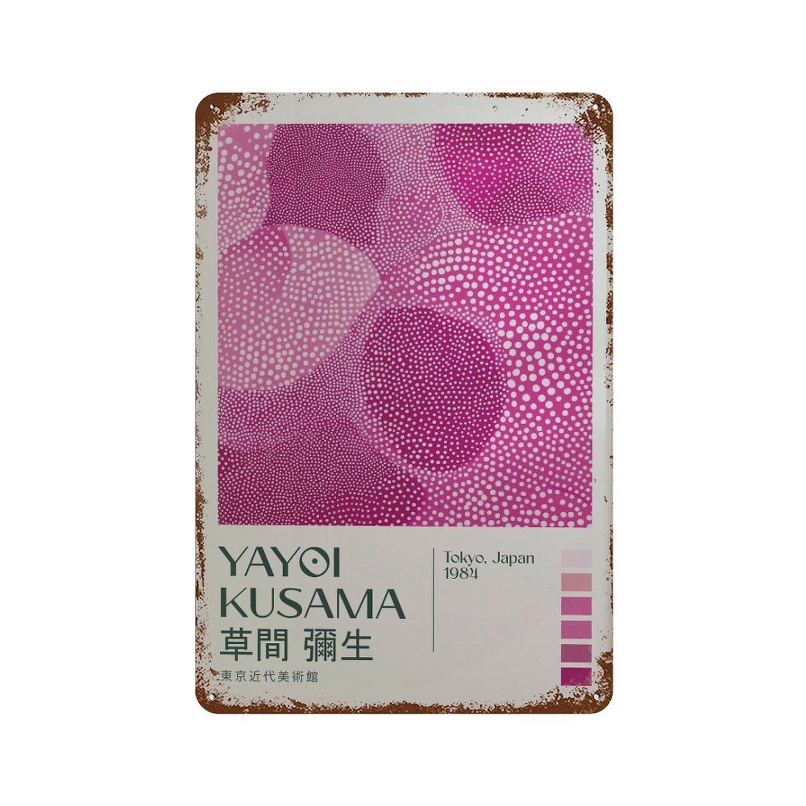 xiaoxiaoshen Yayoi Kusama Modern Japandi Exhibition Livingroom. Maximalist Wall Decor Art Metal Tin Poster Modern Home Decor Art Home Bar Shop Decorations Vintage Sign 30x20cm