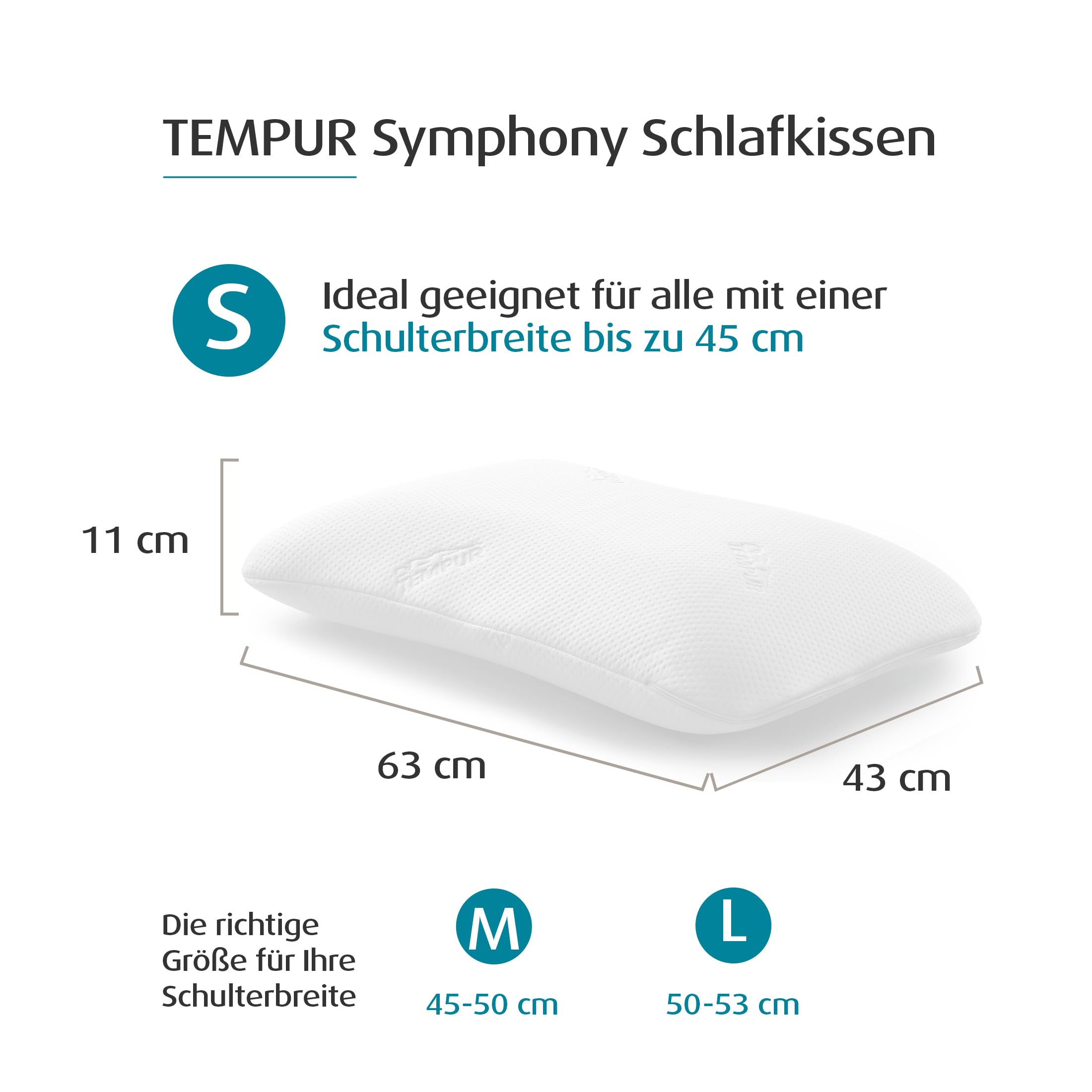 Tempur Symphony Schlafkissen Memory Foam – Bild 2