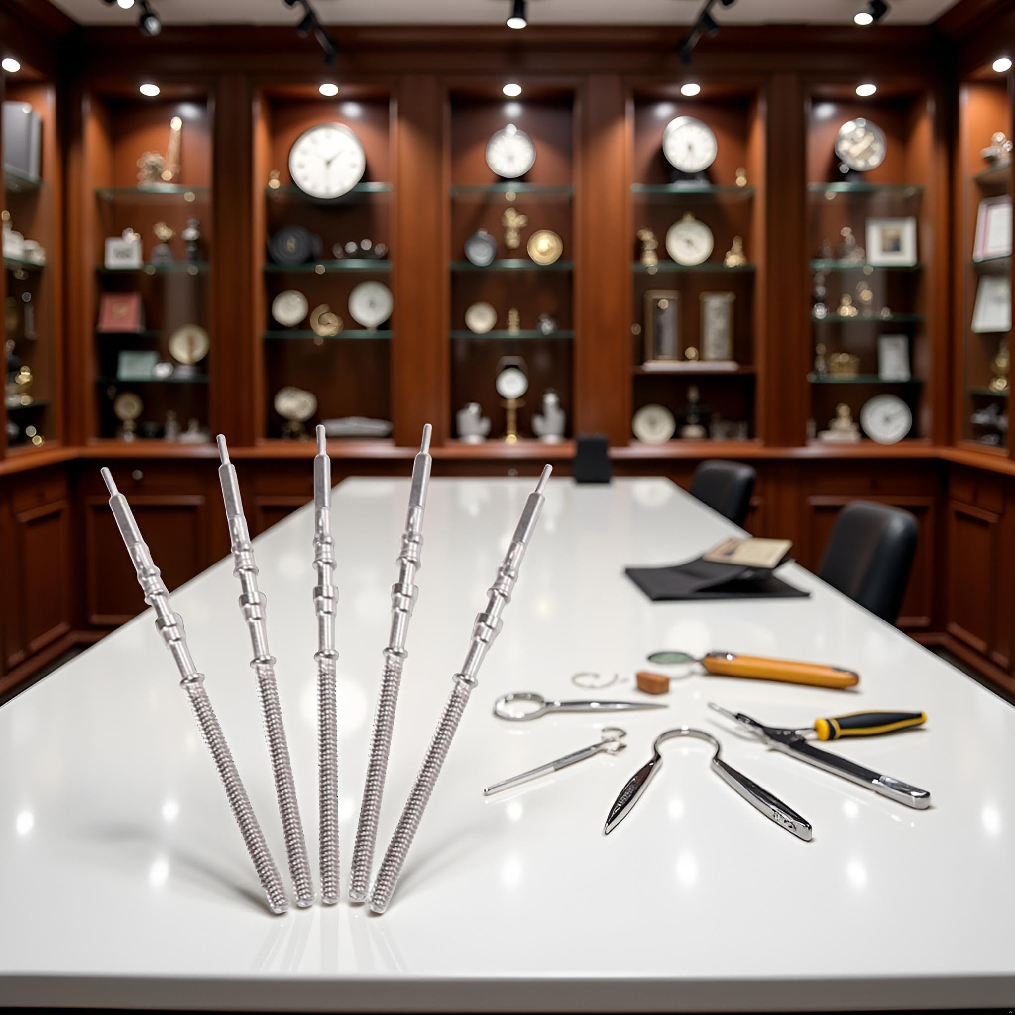 WLngtv 5Pcs Silver Movement Watch Steel Stem Crown Kit of Parts for NH35 NH36 NH38 NH39,Stem Spare Parts Kits,Movement Holder,Repair Tools and Kits Watch Accessories