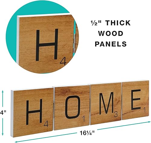 Miniatura 7 de EXCELLO GLOBAL PRODUCTS Letrero de acordeón con bisagras, cuatro estilos disponibles, construcción de madera duradera