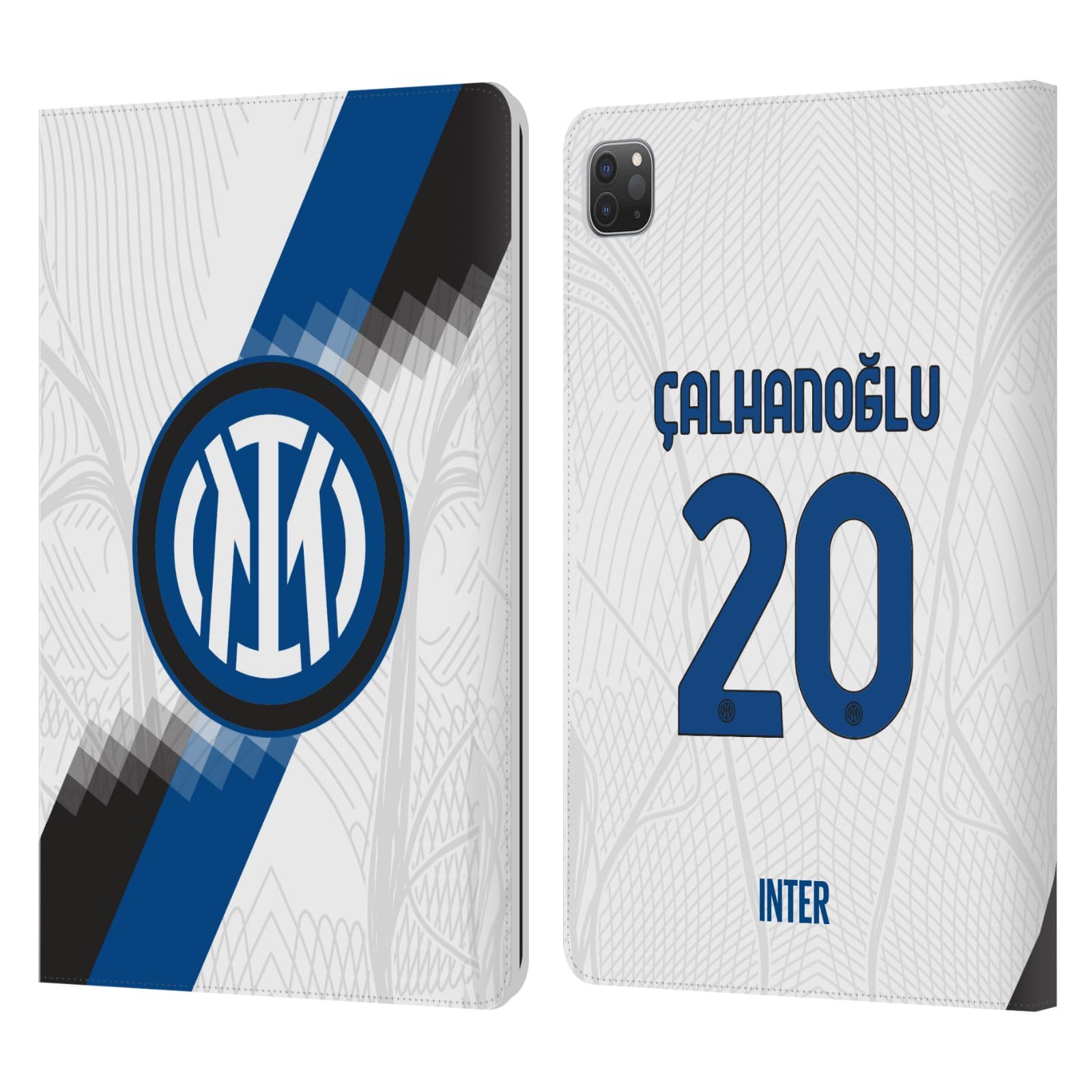 Head Case Designs Officially Licensed Inter Milan Hakan Çalhanoglu 2023/24 Players Away Kit Leather Book Wallet Case Cover Compatible with Apple iPad Pro 11 2020/2021 / 2022