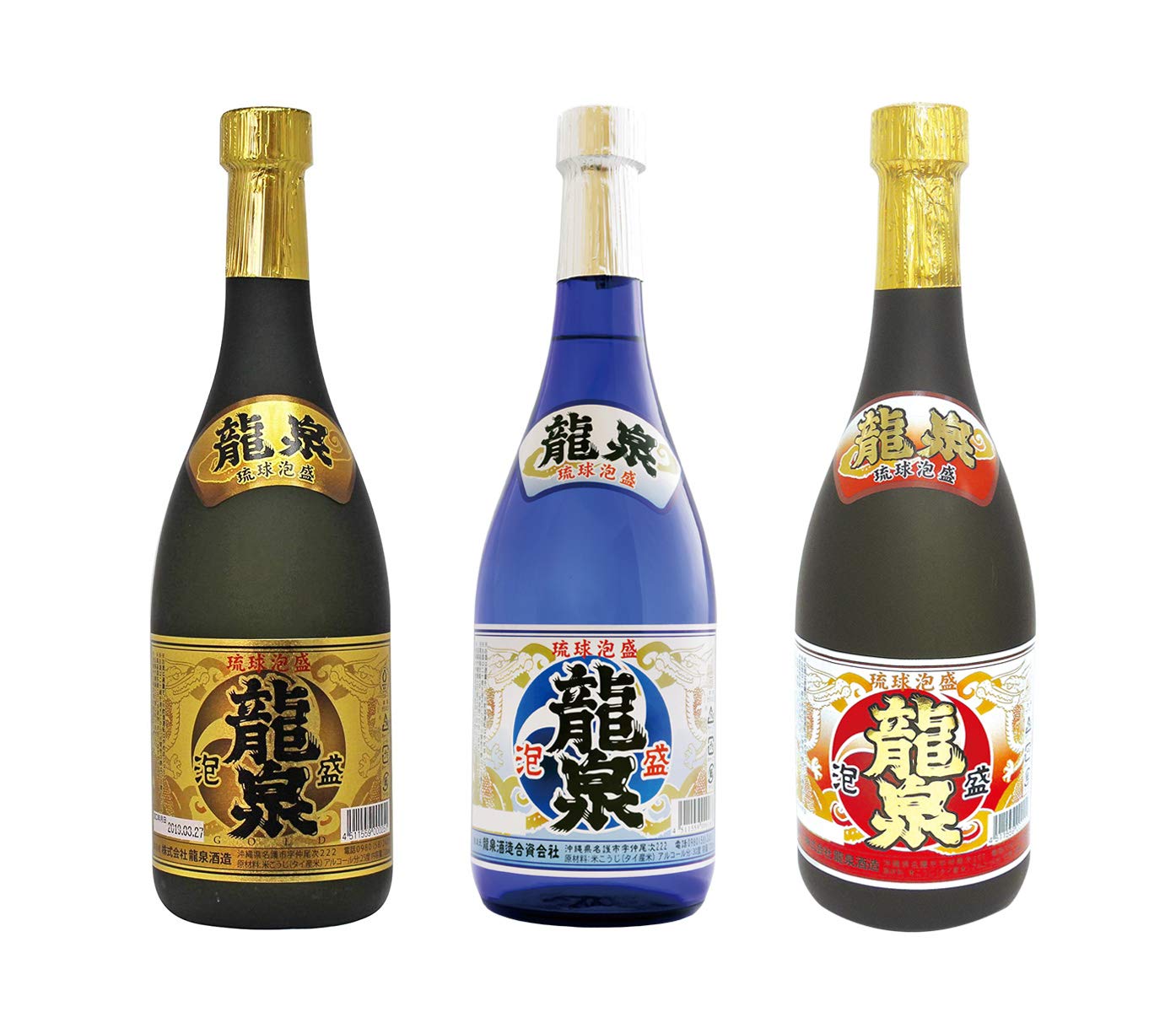 泡盛　　　龍泉 龍 瑞穂3本セット 泡盛三重奏 ミニチュアボトル3本セット 100ml x 3 / 瑞泉酒造 / 泡盛