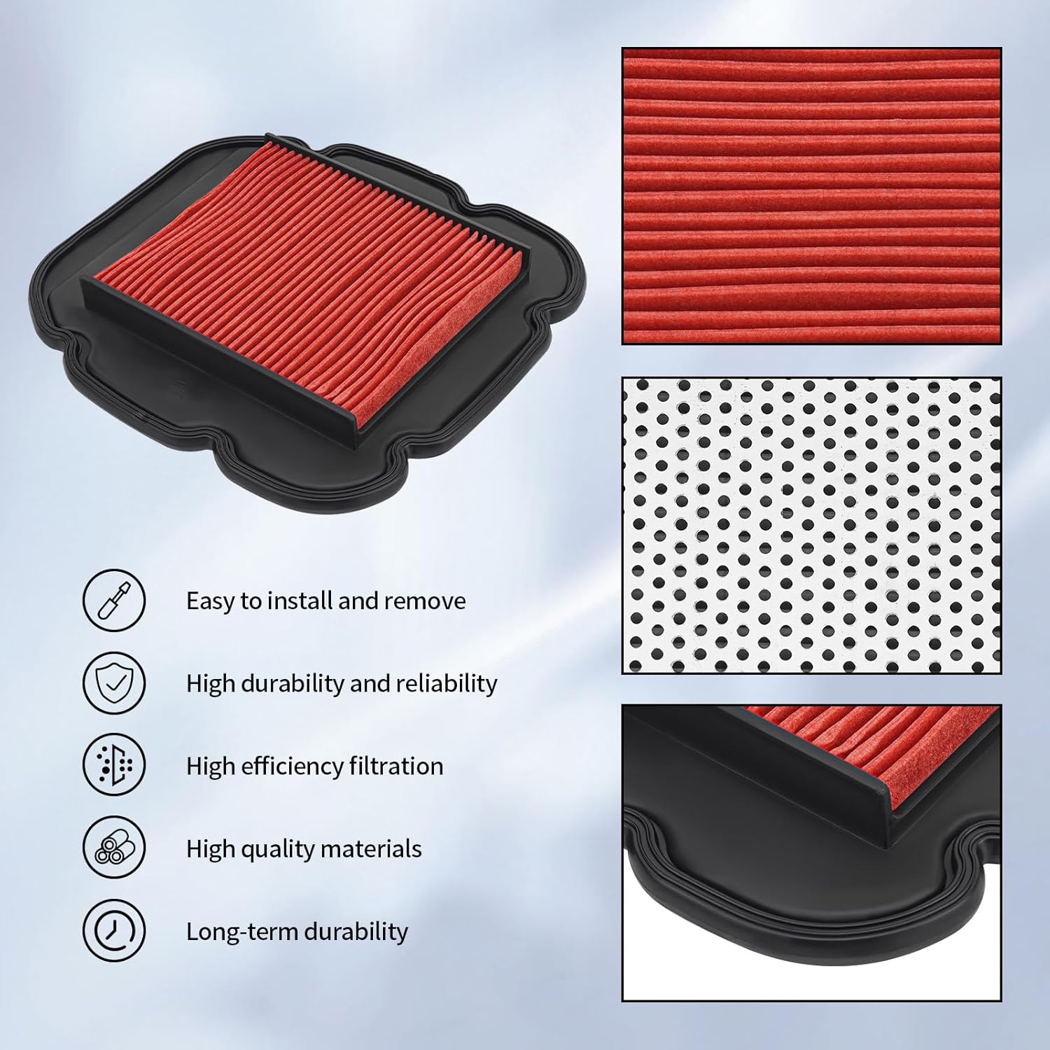 13780-27G10 Air Filter and 16510-03G00 Oil Filter Compatible with Kawasaki KLV1000 2004-2006//Suzuki DL650 V-Strom 2004-2016 //DL1000 V-Strom 2002-2015