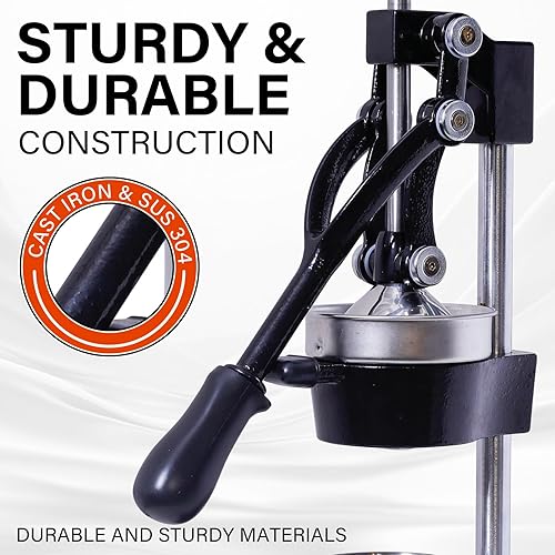 Miniatura 3 de Exprimidor manual de cítricos de hierro fundido, prensa manual comercial, exprimidor de encimera resistente para jugo de limón naranja fresco, fácil