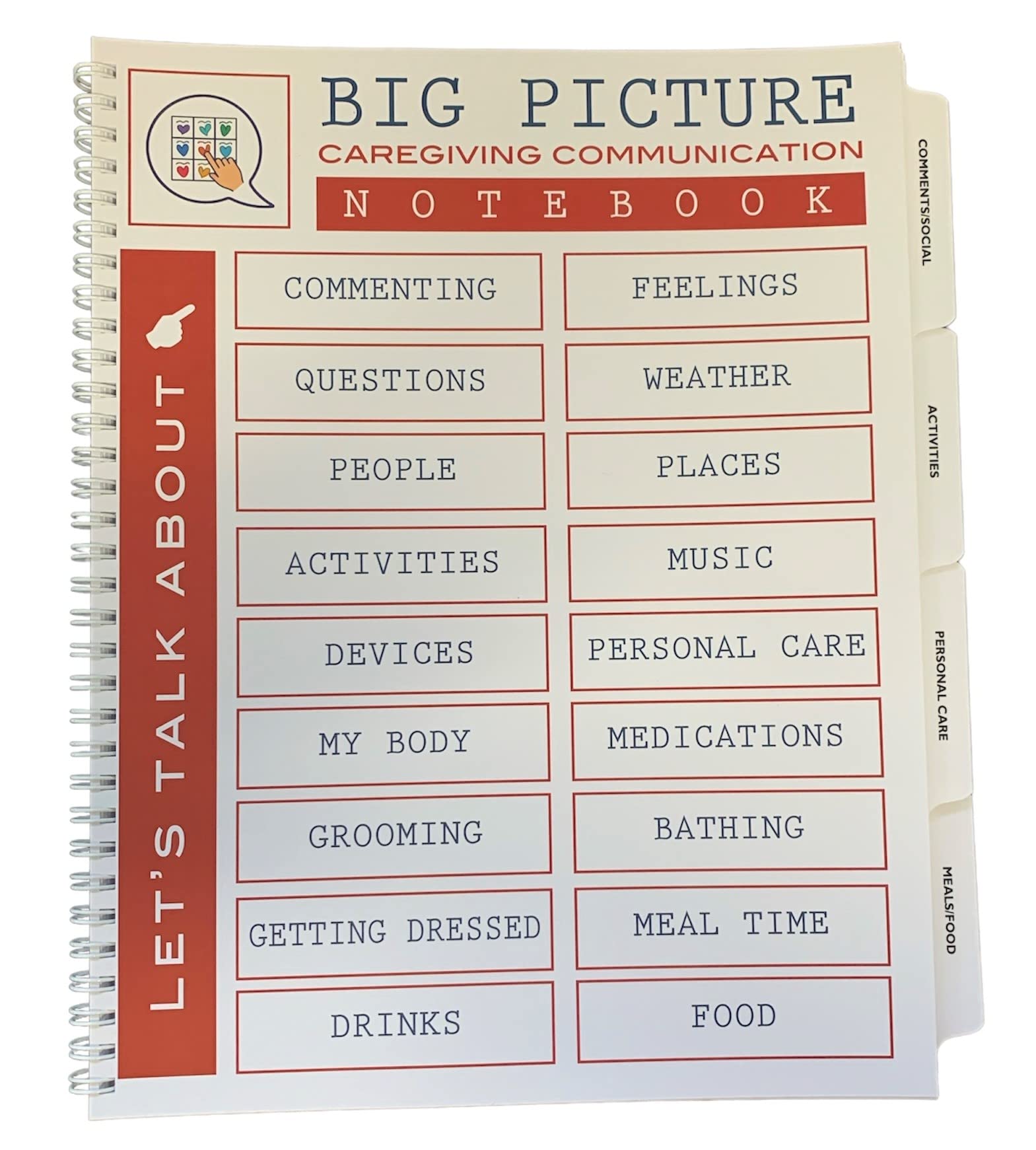 Say it with Symbols Big Picture Caregiving Communication Book | Communication Boards Aid Nonspeaking Elderly, Disabled Recovering from Stroke, Surgery, Brain Injury, Spinal Cord Injury