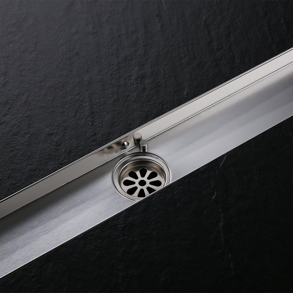 Onе-Dау Sаlе: Uр tо 40% оƒƒ DESFAU 24-Inch Tile Insert Linear Drain, Brushed Nickel 304 Stainless Steel Floor Shower Drain with Removable Strainer