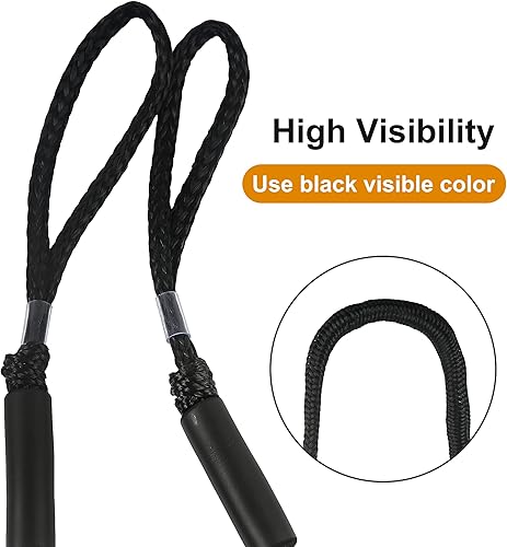 Miniatura 4 de DockMoor Líneas de muelle elásticas para barcos, cuerda de amarre elástica para accesorios de kayak de pontón de esquí acuático (color negro 4P)