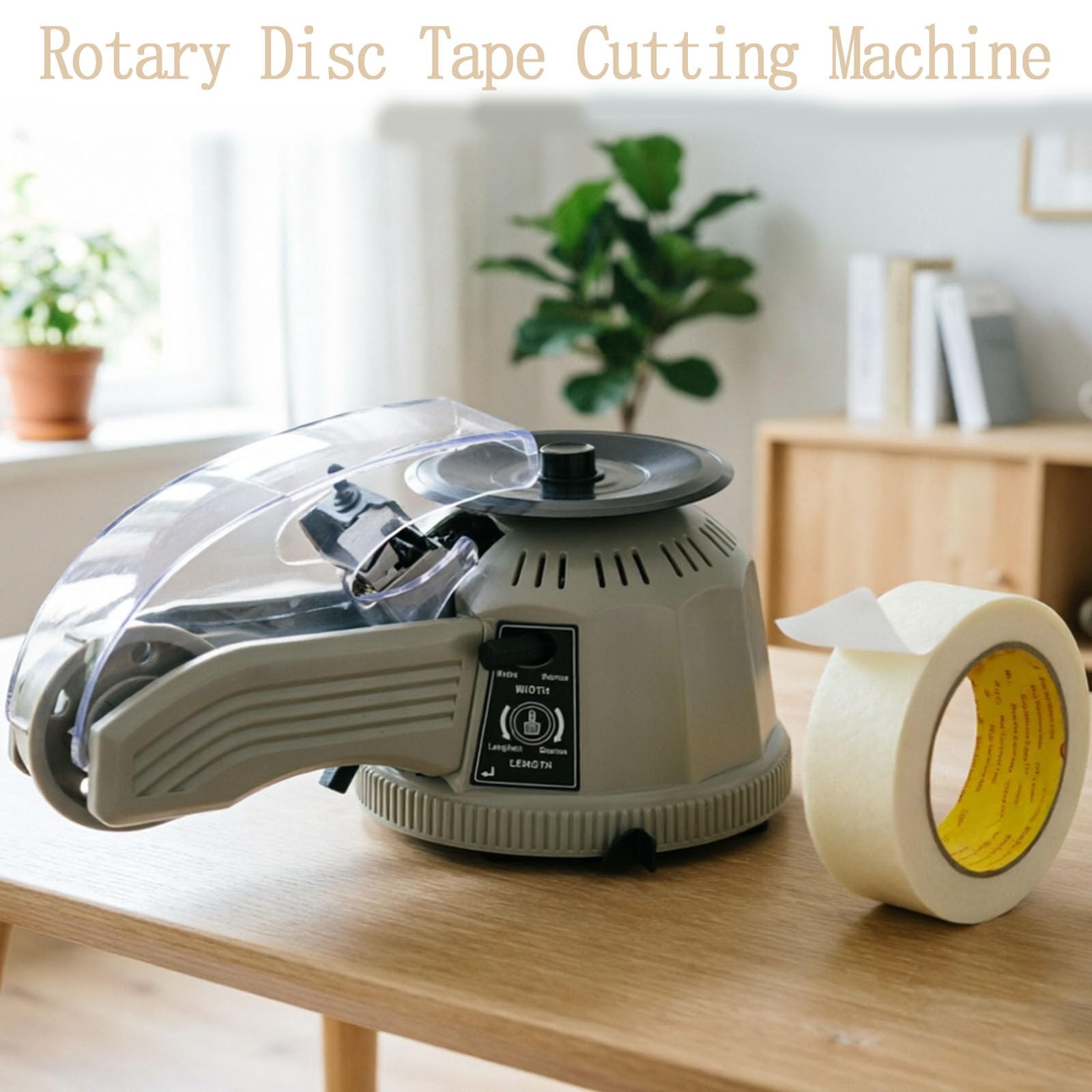 Distributore di Nastro Adesivo, Macchina da Taglio a Disco Rotante, distributore Automatico di Nastro Adesivo con Lunghezza di Taglio da 6 a 60 mm, Nastro Biadesivo Resistente