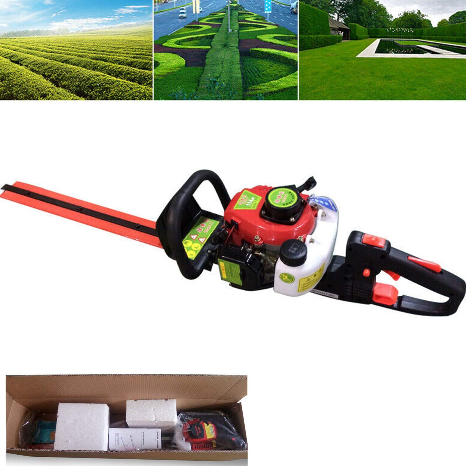 Cortasetos de 56 cm a gas rojo – 2 tiempos 22,5 CC motor cortasetos de jardín