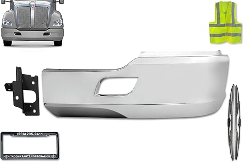 KOZAK Extensión de parachoques de esquina de plástico cromado sin orificio para luz antiniebla (lado izquierdo del conductor) con soporte compatible