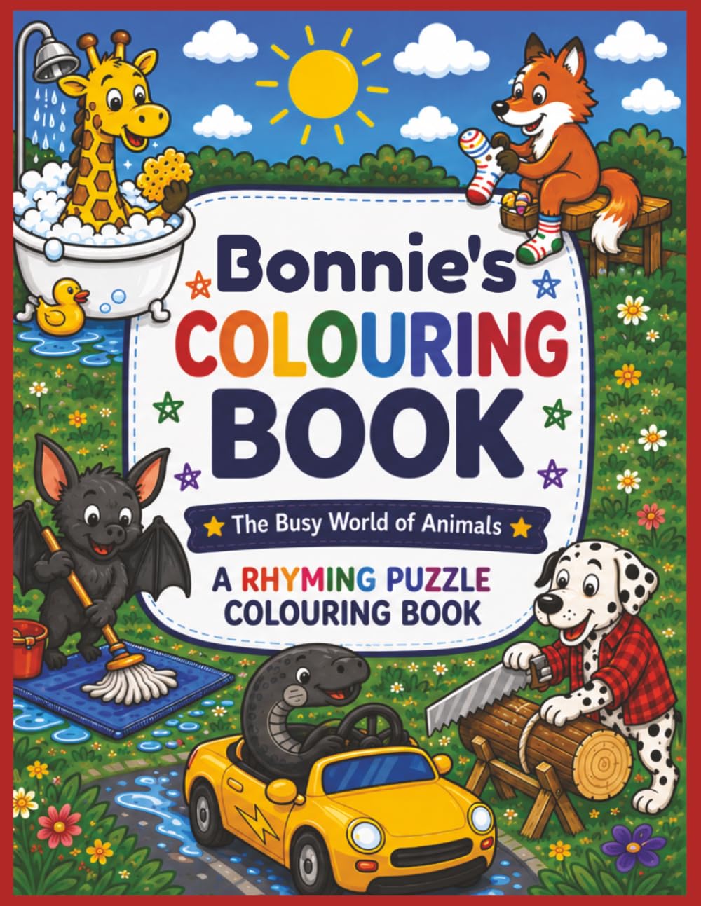 Bonnie's Colouring Book: Rhyming Colouring Pages, Personalised gift for Bonnie, A Different Animal on Every Page, A great present for Christmas, Birthday or anytime!