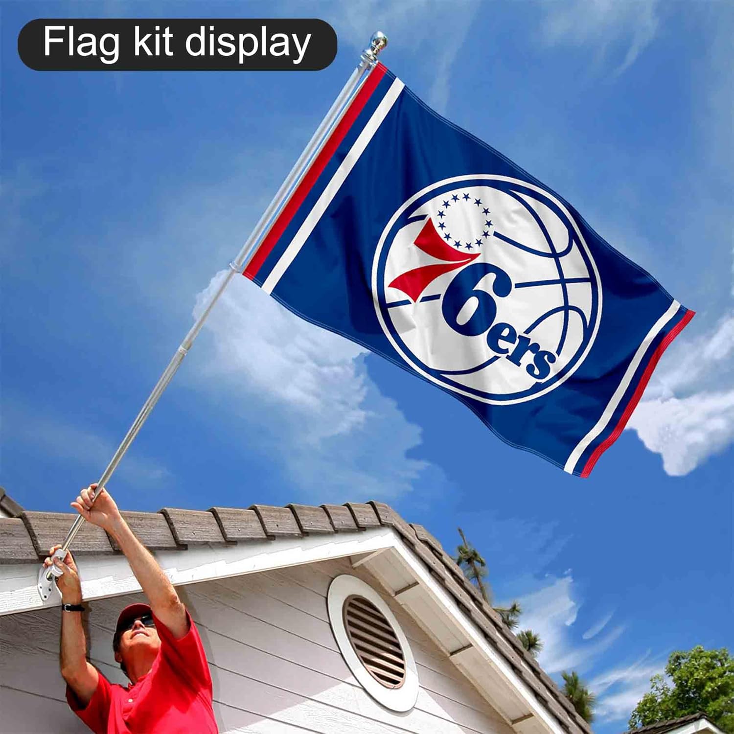 Philadelphia 76ers Flag Pole and Bracket Set