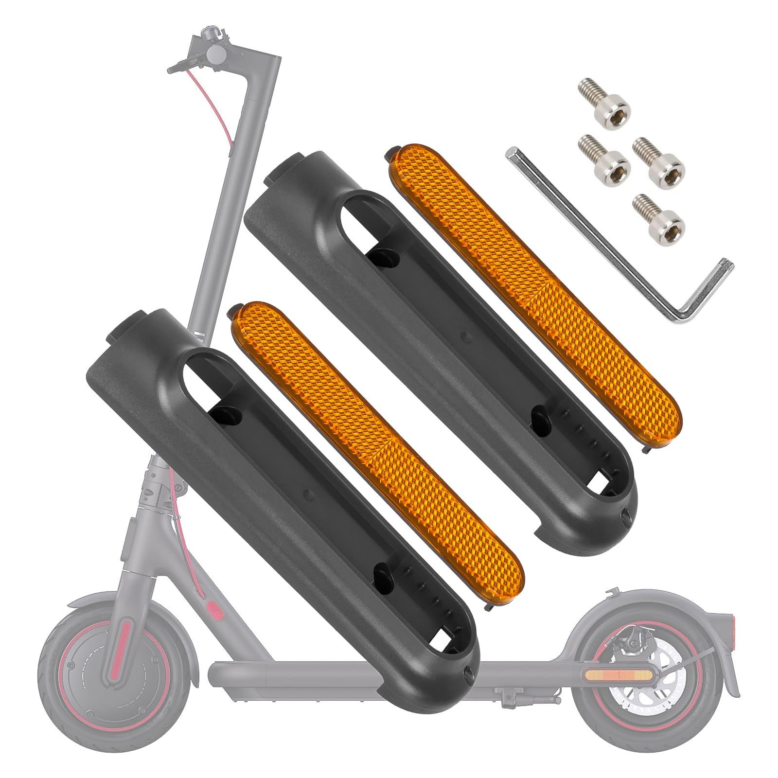 Kit Coperture Ruote Riflettenti Per Xiaomi 4/4 Pro - Set Di Strisce Laterali, Viti E Cacciavite, ABS E PC, Alta Visibilità Notturna
