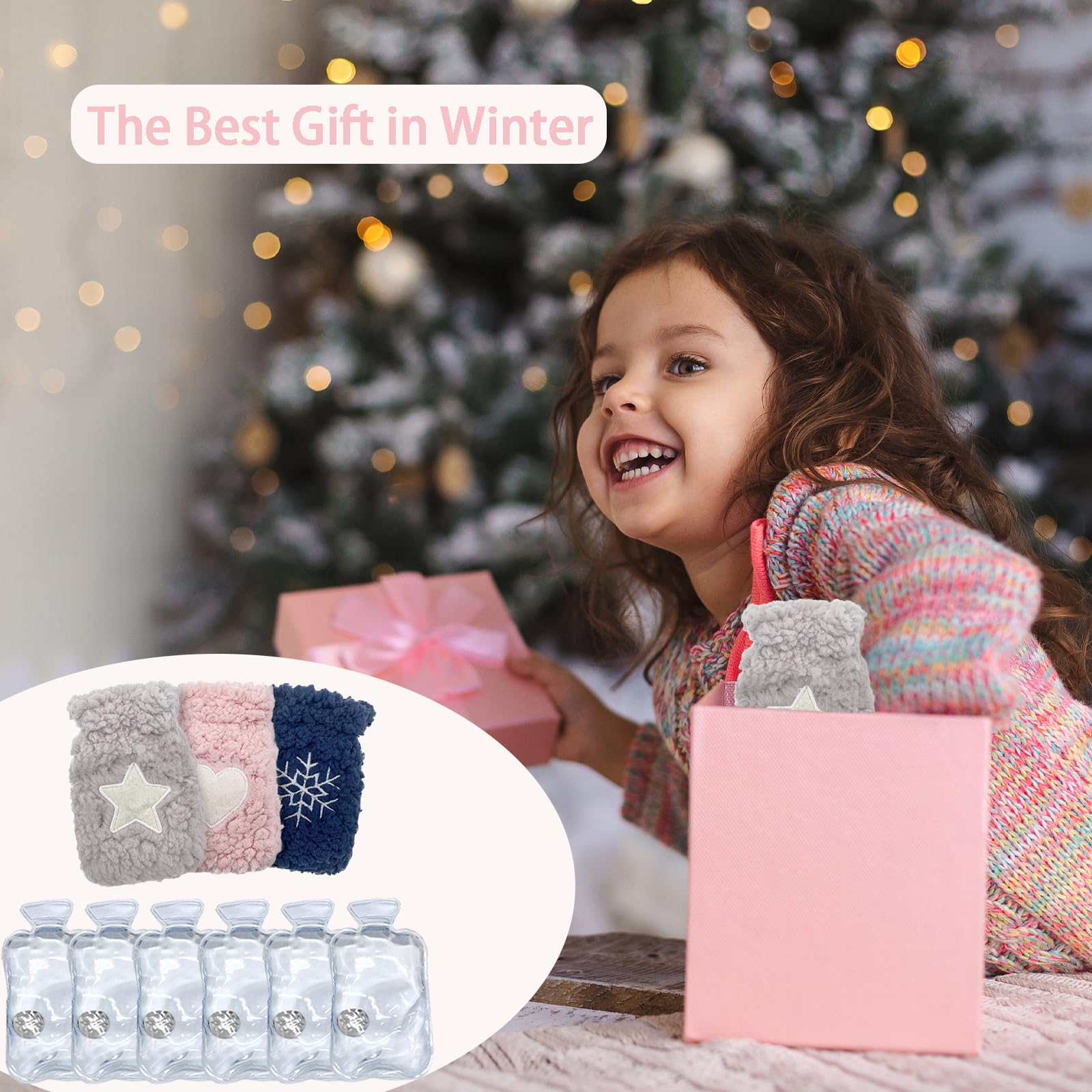 8 PCS Chaufferette Main Reutilisable, Chauffe-Mains Enfant, Chaufferette Main de Poche en Déplacement, Chauffe Mains Noël de l'Avent d'hiver pour Cadeaux pour Enfants et Adultes