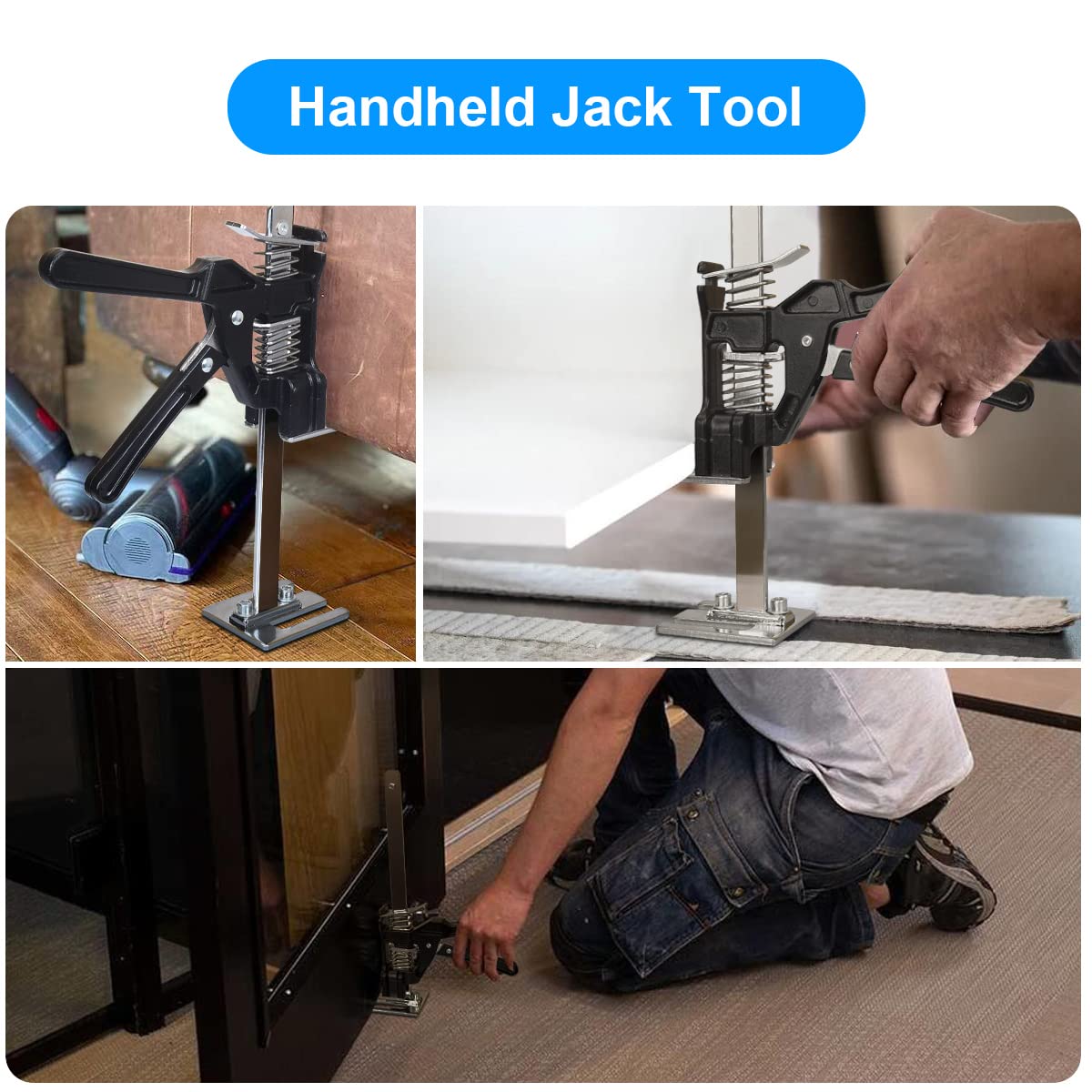 2 Piezas Handheld Jack Tool, 200kg Herramienta de Elevación de Brazo de Ahorro de Mano, Elevador de Regulador de Altura para Pisos, Azulejos, Puertas