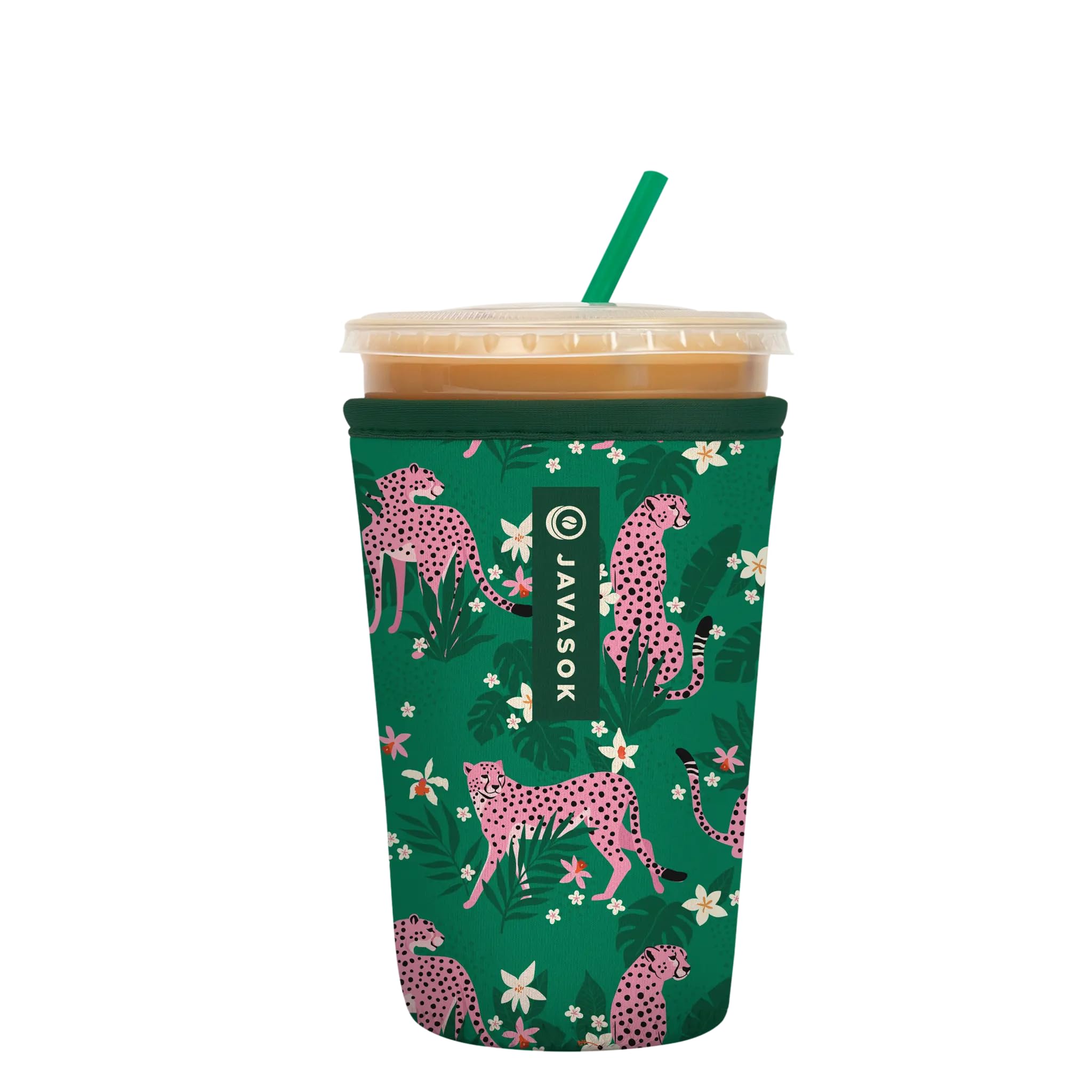 Sok It JavaSok Iced Coffee &amp; Cold Soda Insulated Neoprene Cup Sleeve (Paradise Prowl, Medium: 22-28oz)