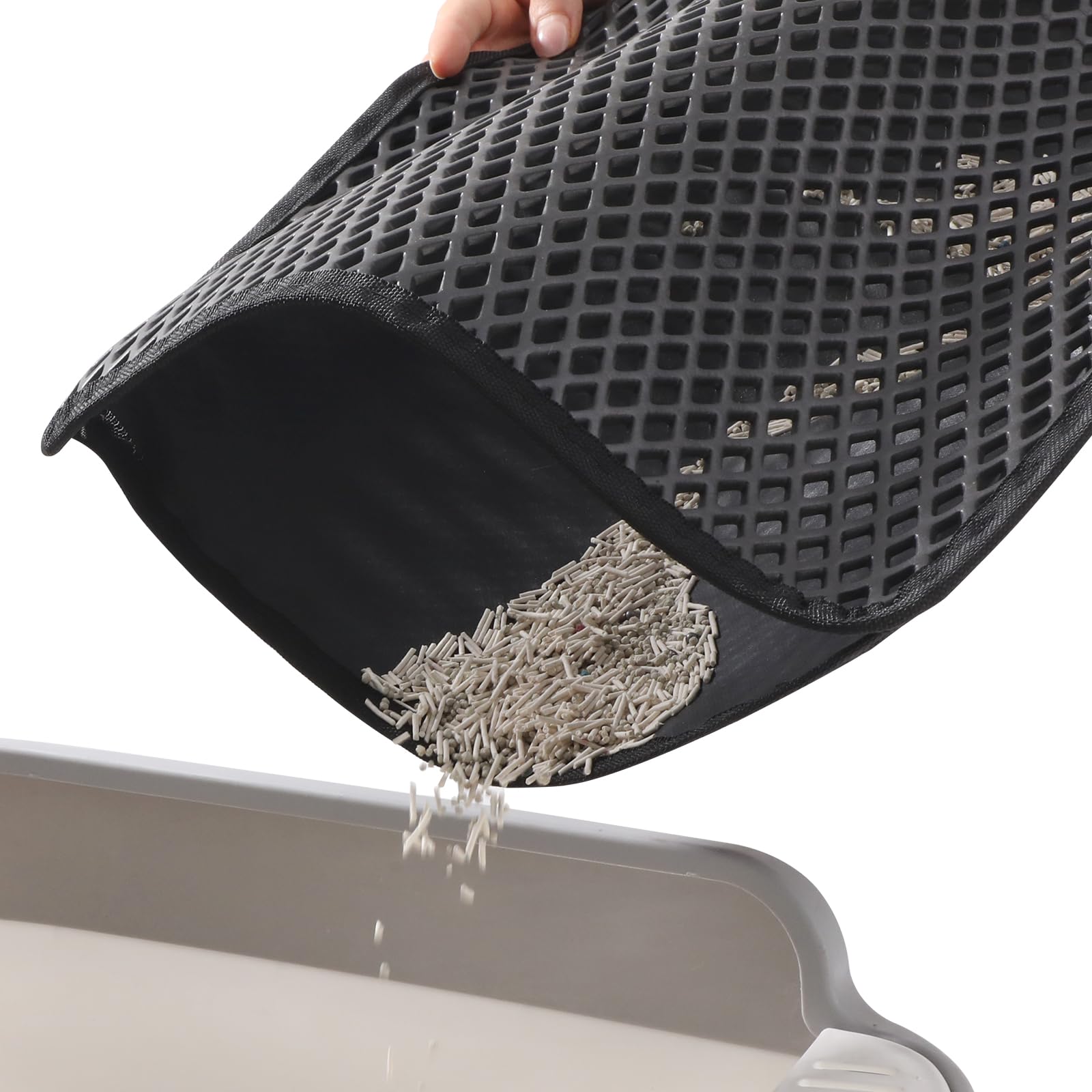 ondware Cat Litter Mat 61 x 38 cm, Double Layer, Waterproof, Black — image 1