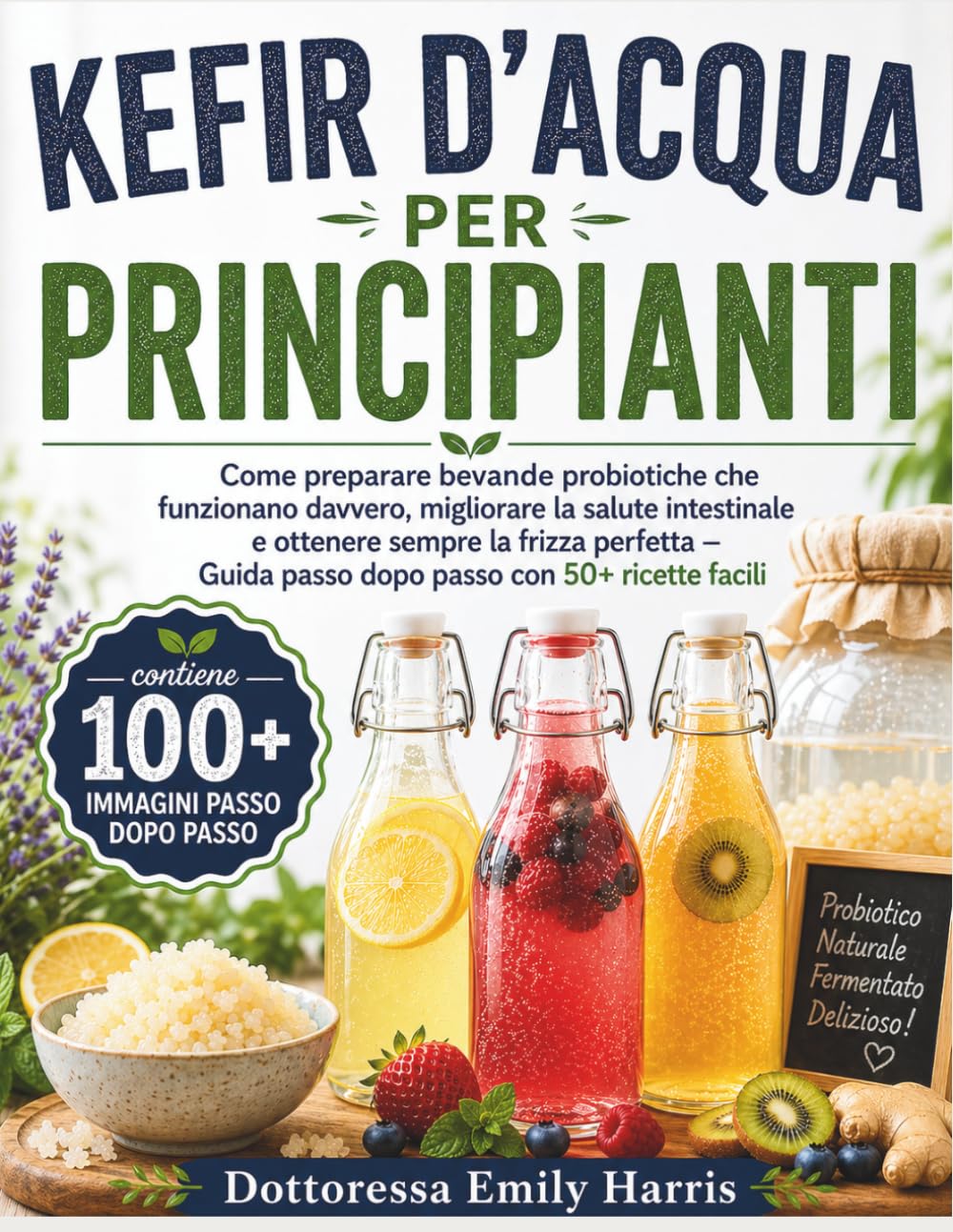 KEFIR D'ACQUA PER PRINCIPIANTI: Come preparare bevande probiotiche che funzionano davvero, migliorare la salute intestinale e ottenere sempre la ... Guida passo dopo passo con 50+ ricette facili