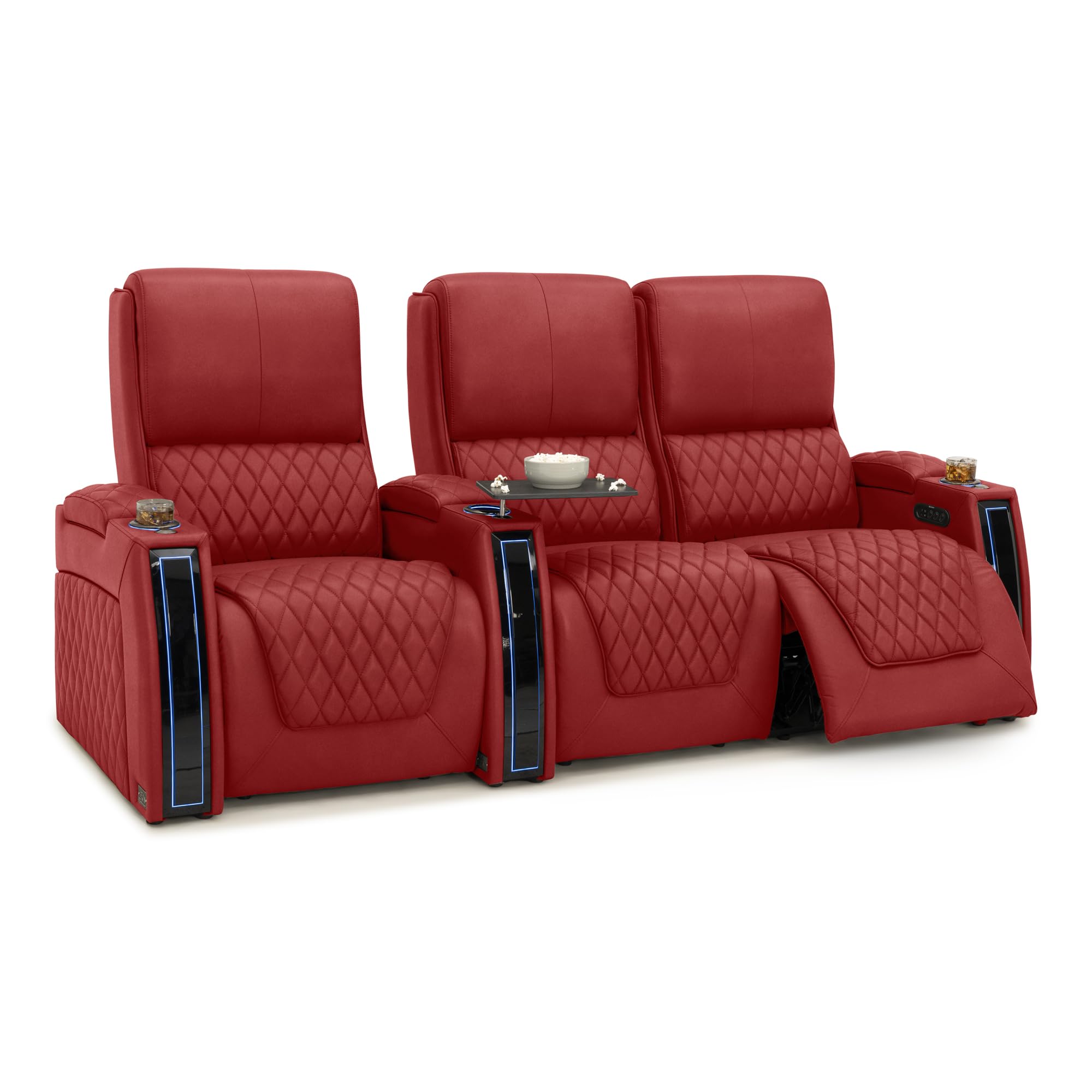 Seatcraft Apex Home Theater Seating Red Row of 3 Right Loveseat