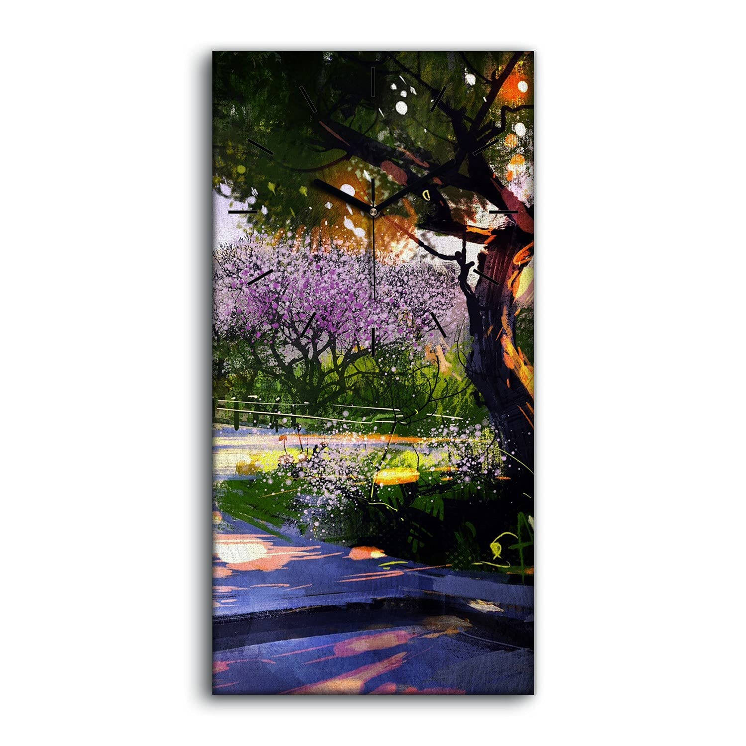 Horloge sur Toile 30x60cm Art Moderne Silencieuse pour Salon